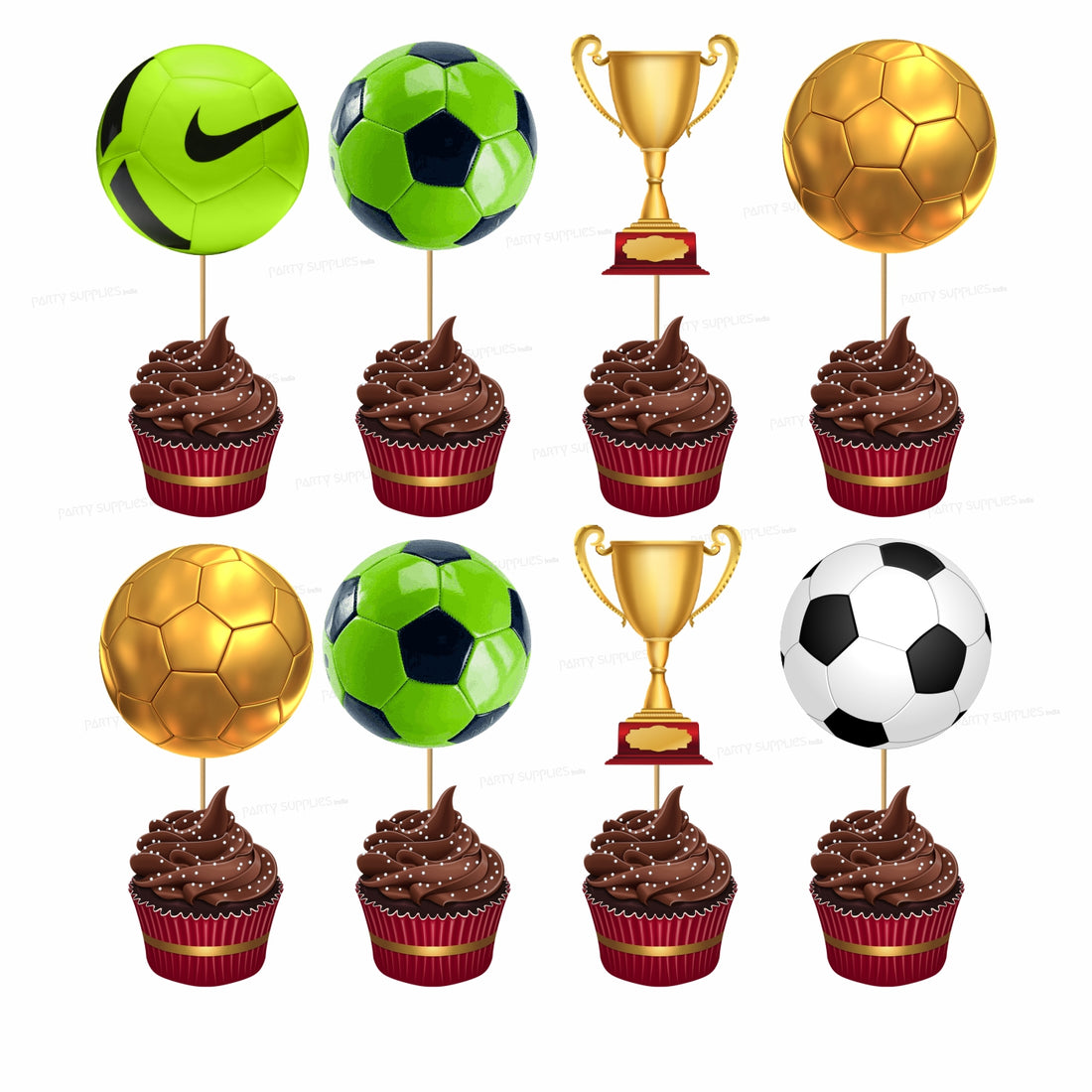 PSI Football Theme Cup Cake Topper