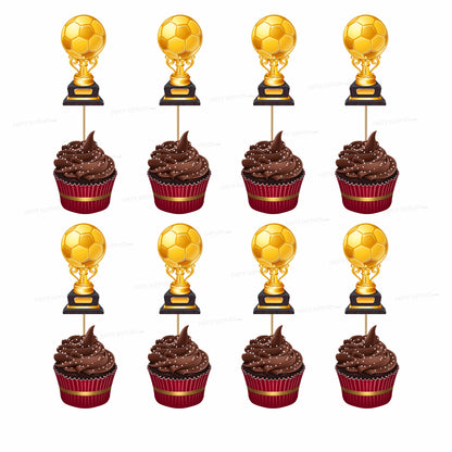 PSI Football Theme Classic Cup Cake Topper