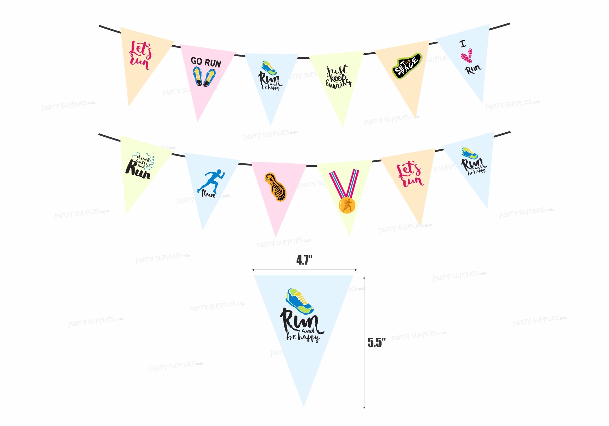 Marathon Theme Flag Bunting
