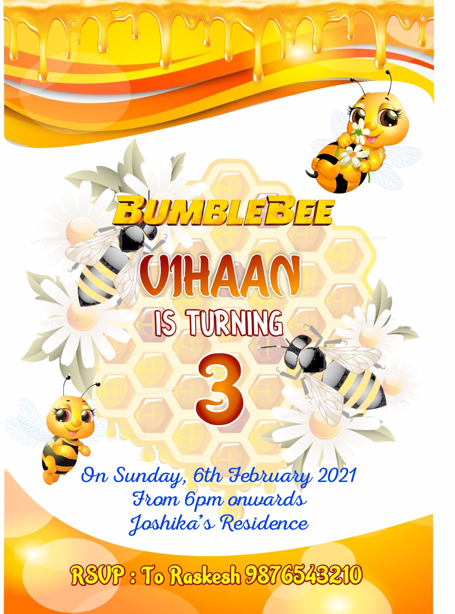 Bumble Bee Theme Invite