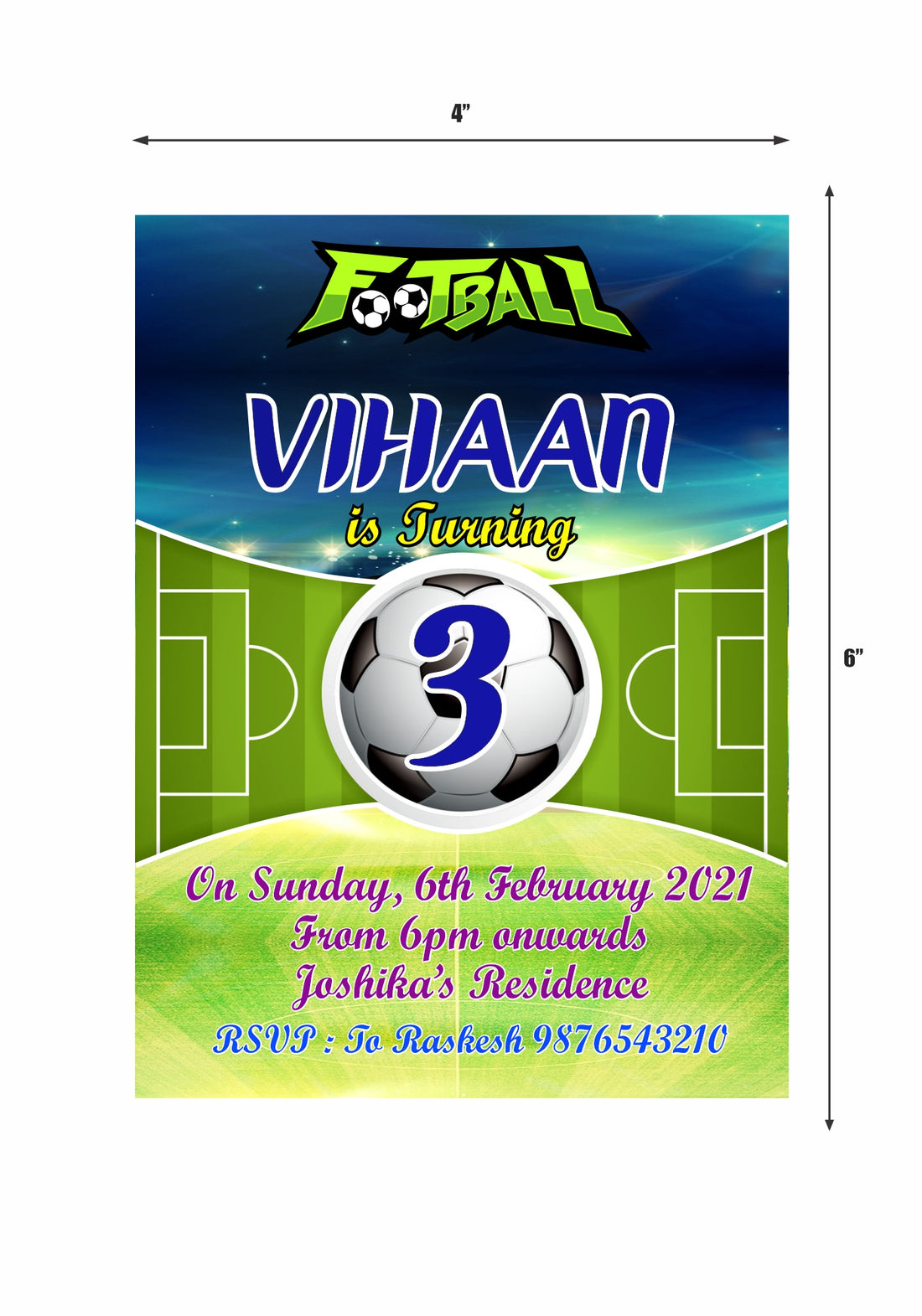Football Customized Theme Invite