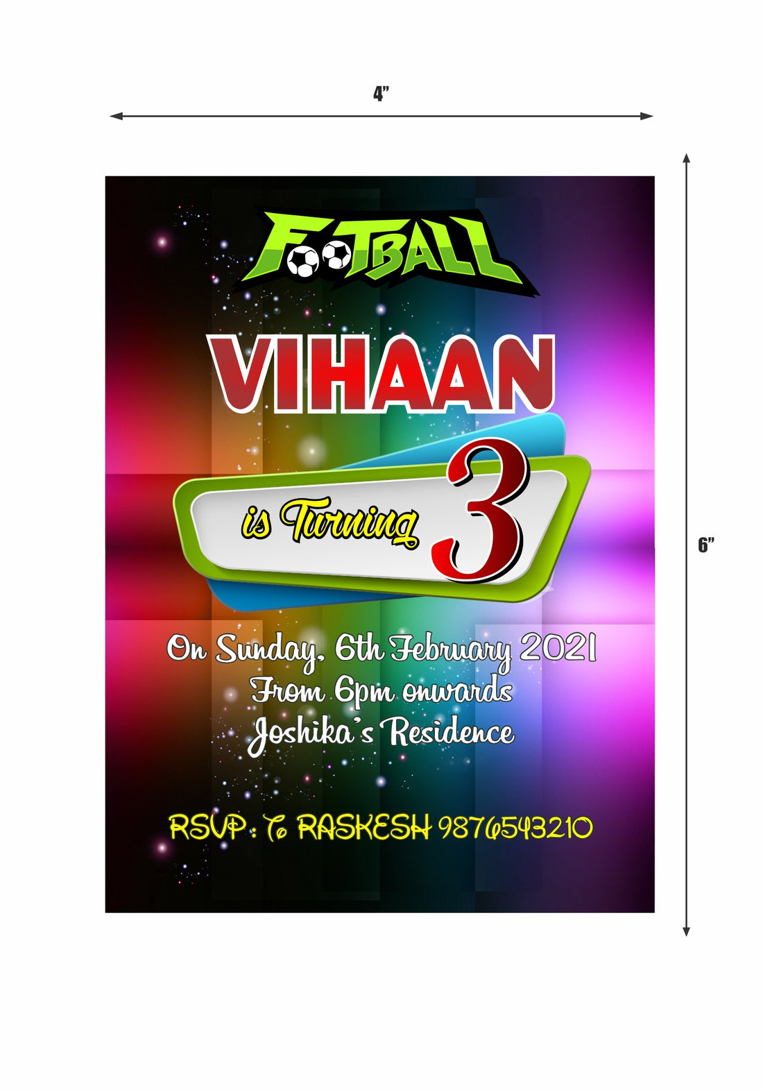 Football Personalized Theme Invite