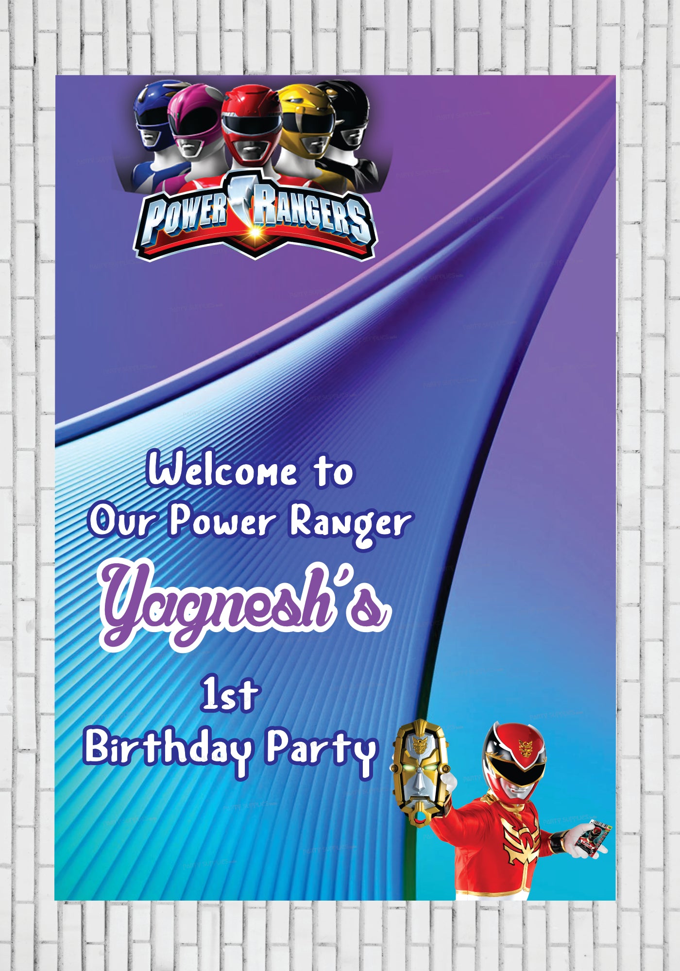 Power Rangers Theme Customized Welcome Board