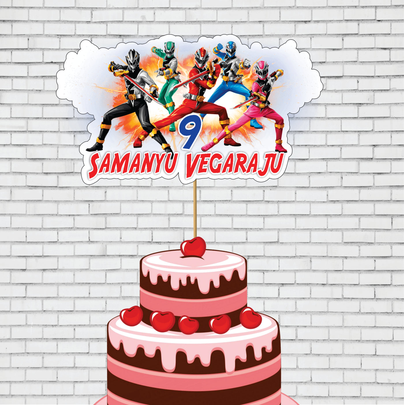 Power Rangers Theme Cake Topper