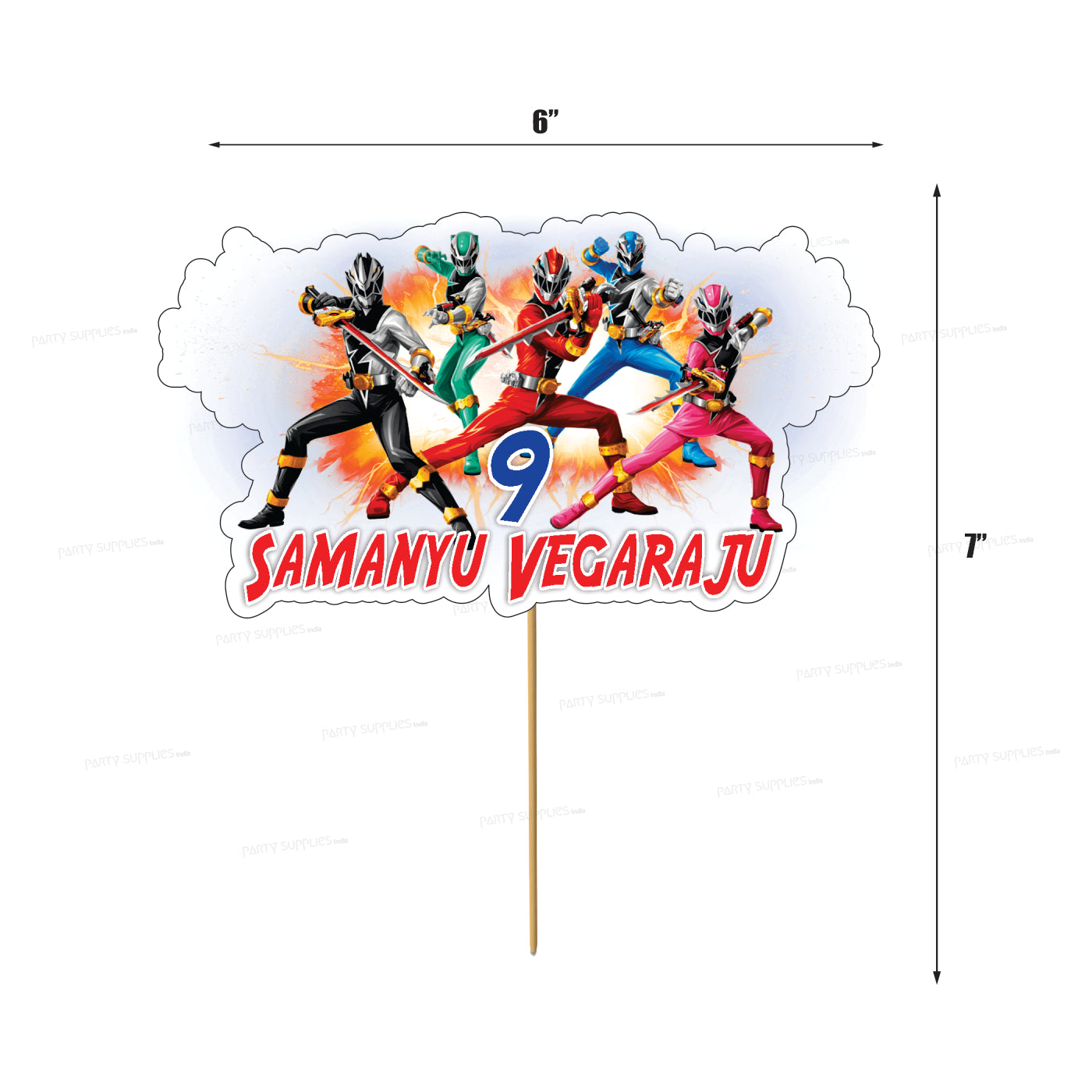 Power Rangers Theme Cake Topper