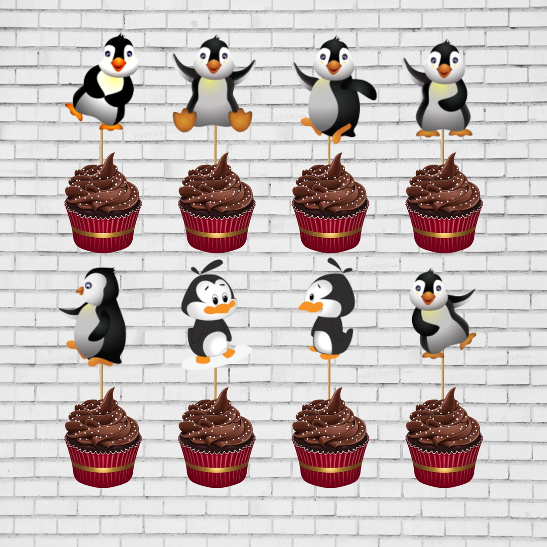 PSI Penguin Theme Cup Cake Topper