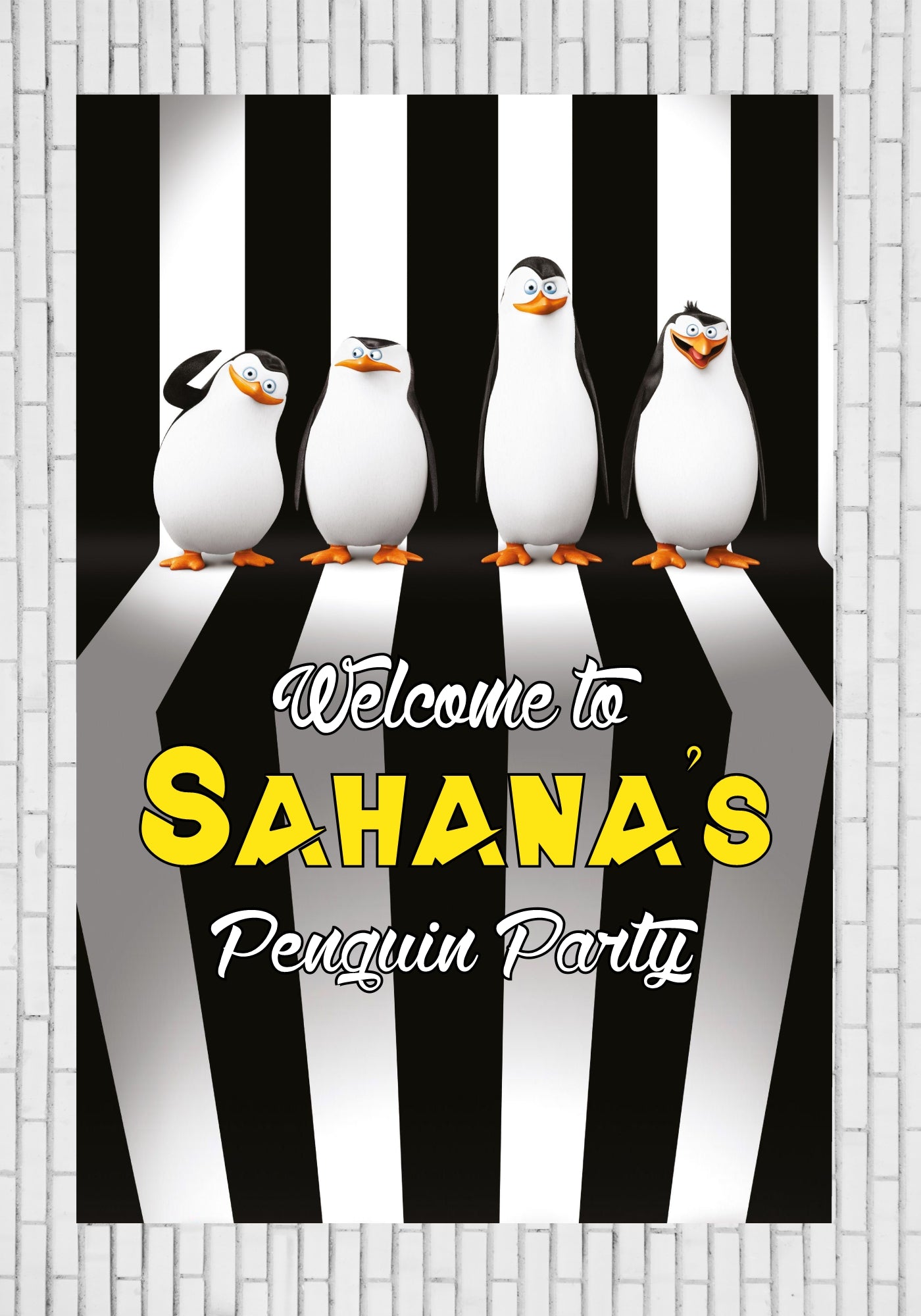 Penguin Theme Personalized Welcome Board