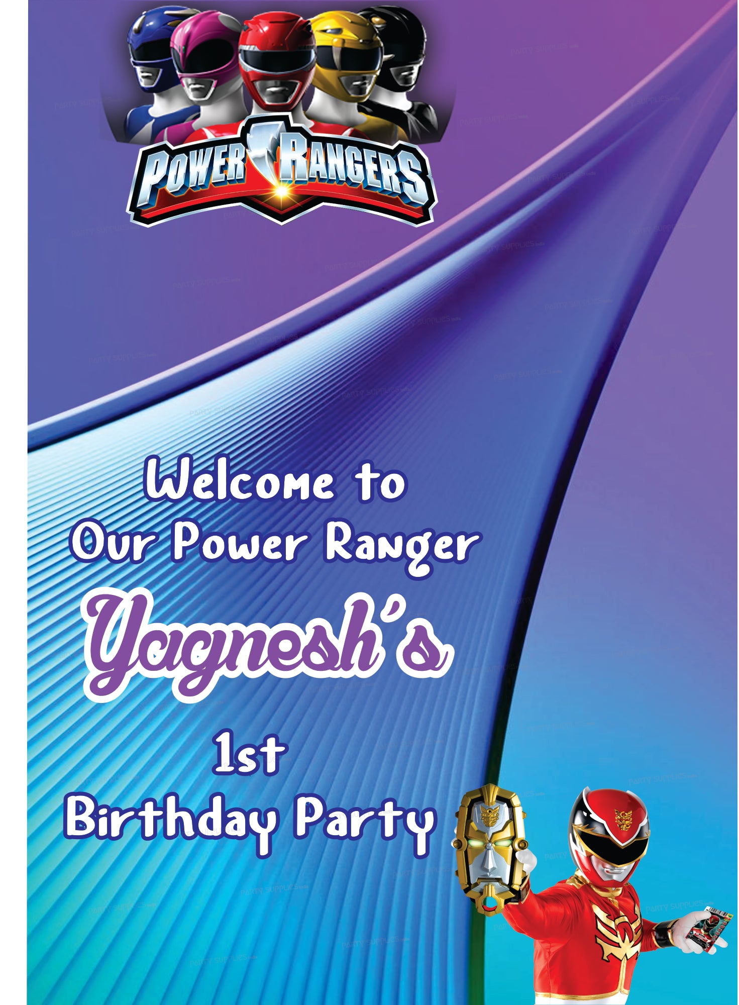 Power Rangers Theme Customized Welcome Board