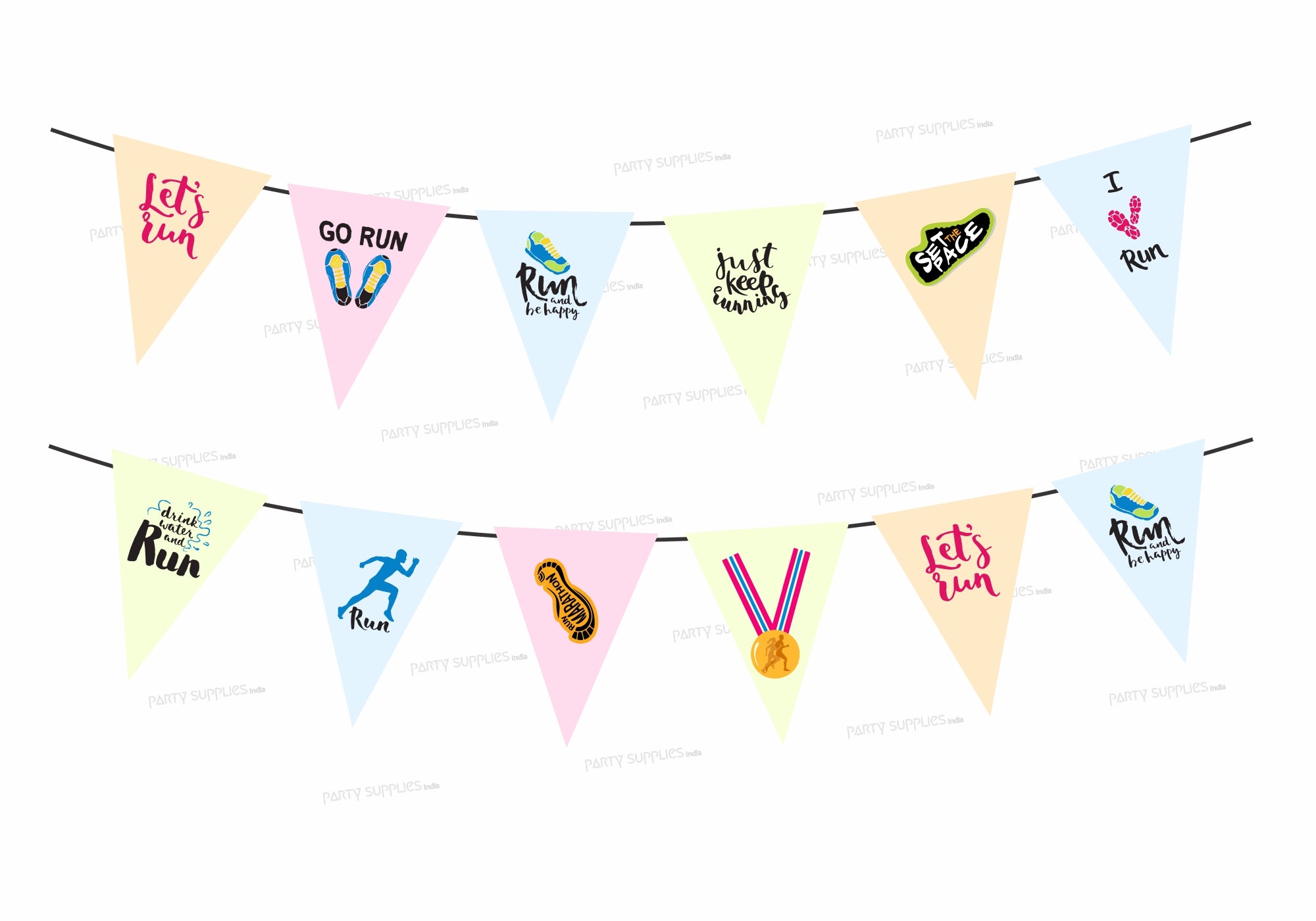 Marathon Theme Flag Bunting