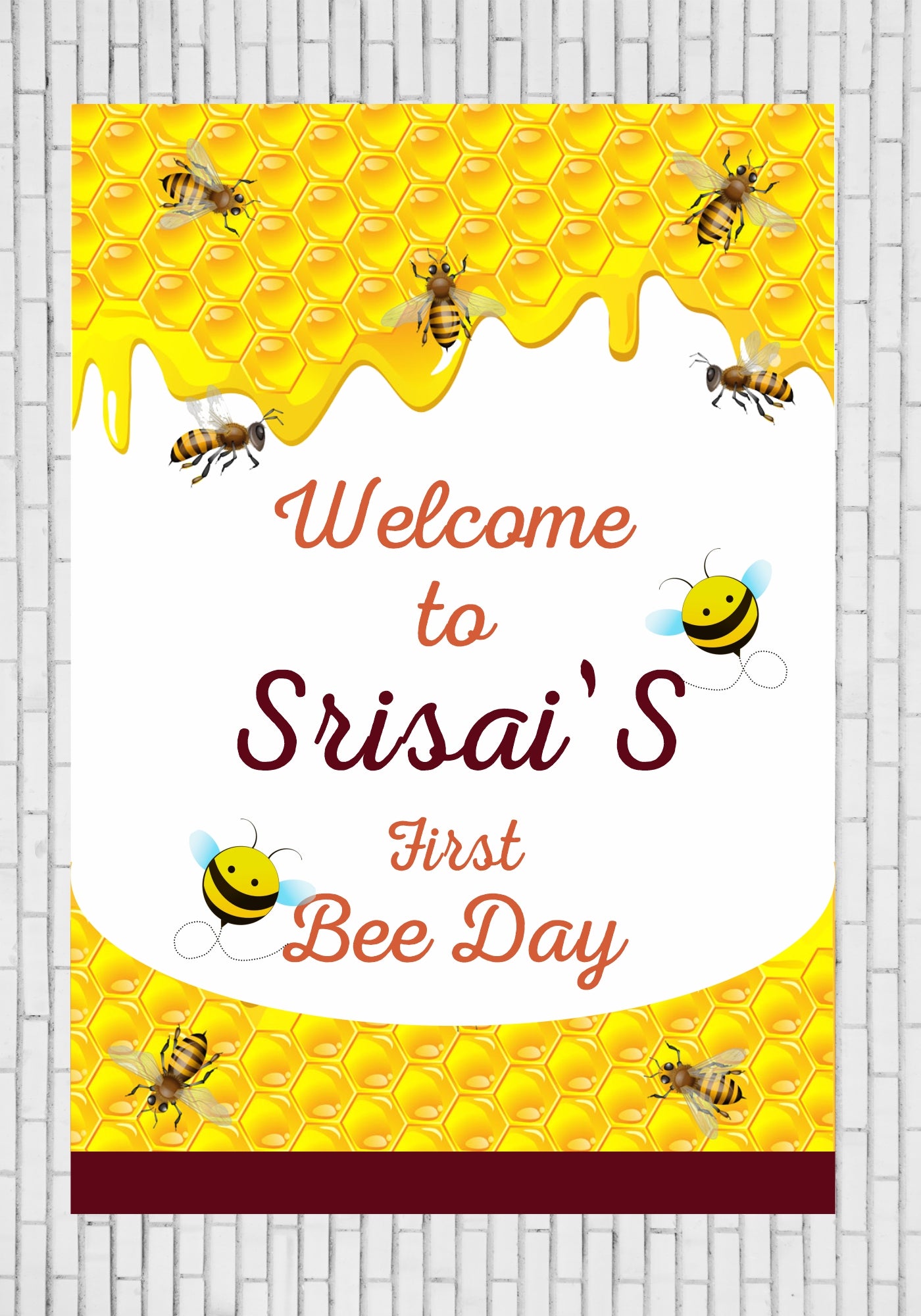 Bumble Bee Customized Theme Welcome Board