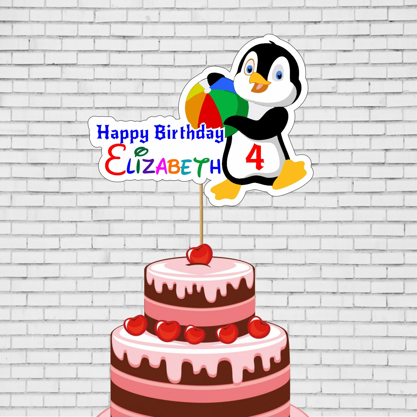 Penguin Theme Cake Topper