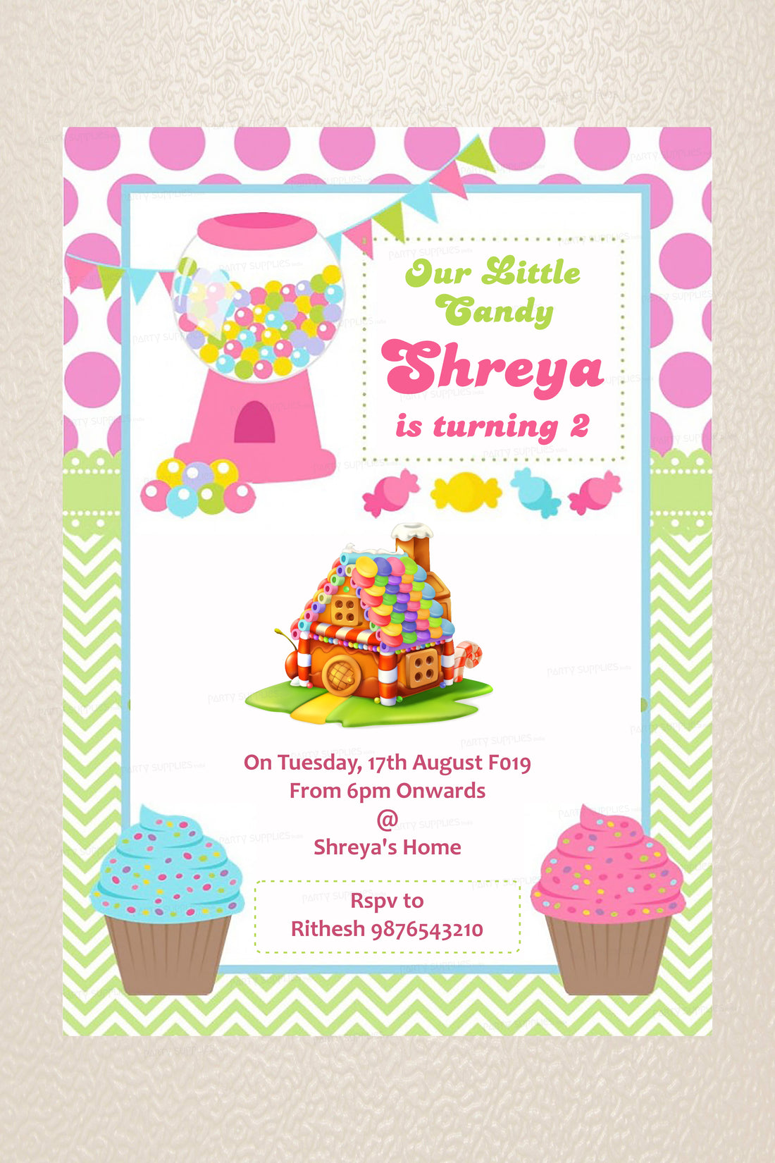 Candy Cup Theme Invite