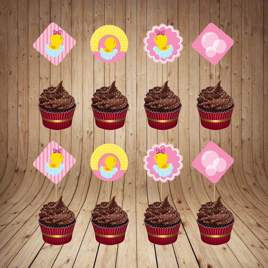 Duck Theme Girl Style Cupcake Topper