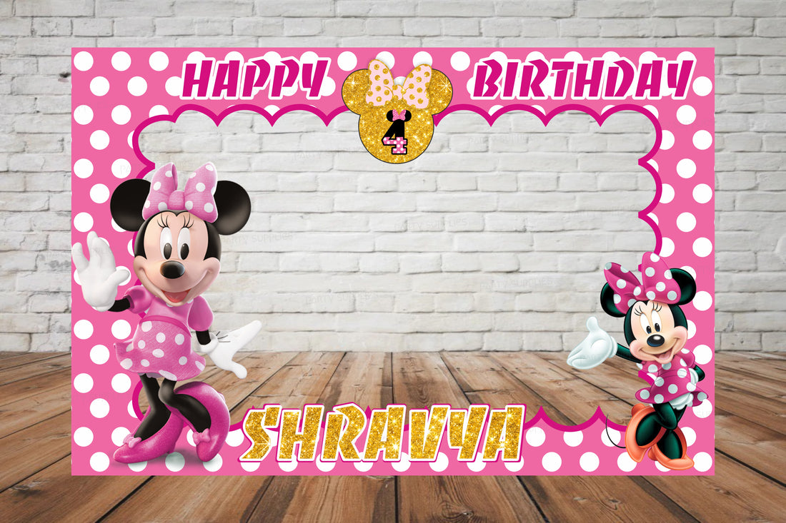 Minnie Mouse Theme with Baby Name Photobooth