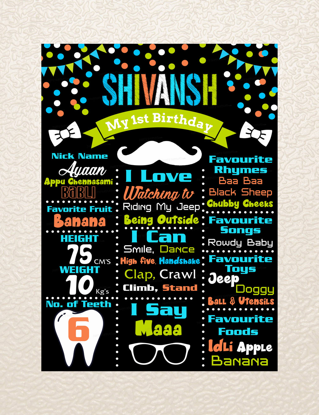 Little Man Theme Customized Chalk Board