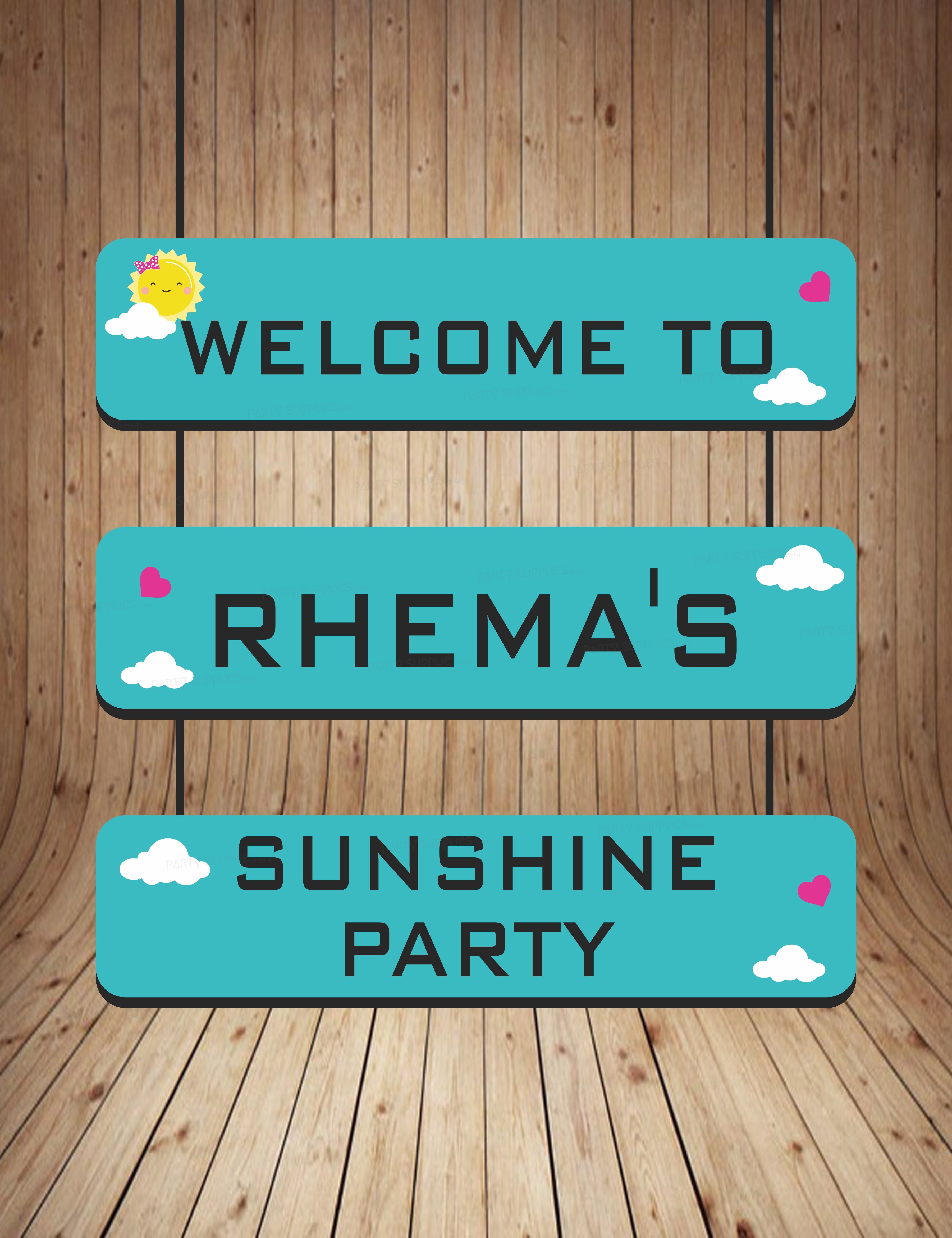 Sunshine Theme Girl Personalized Door Poster