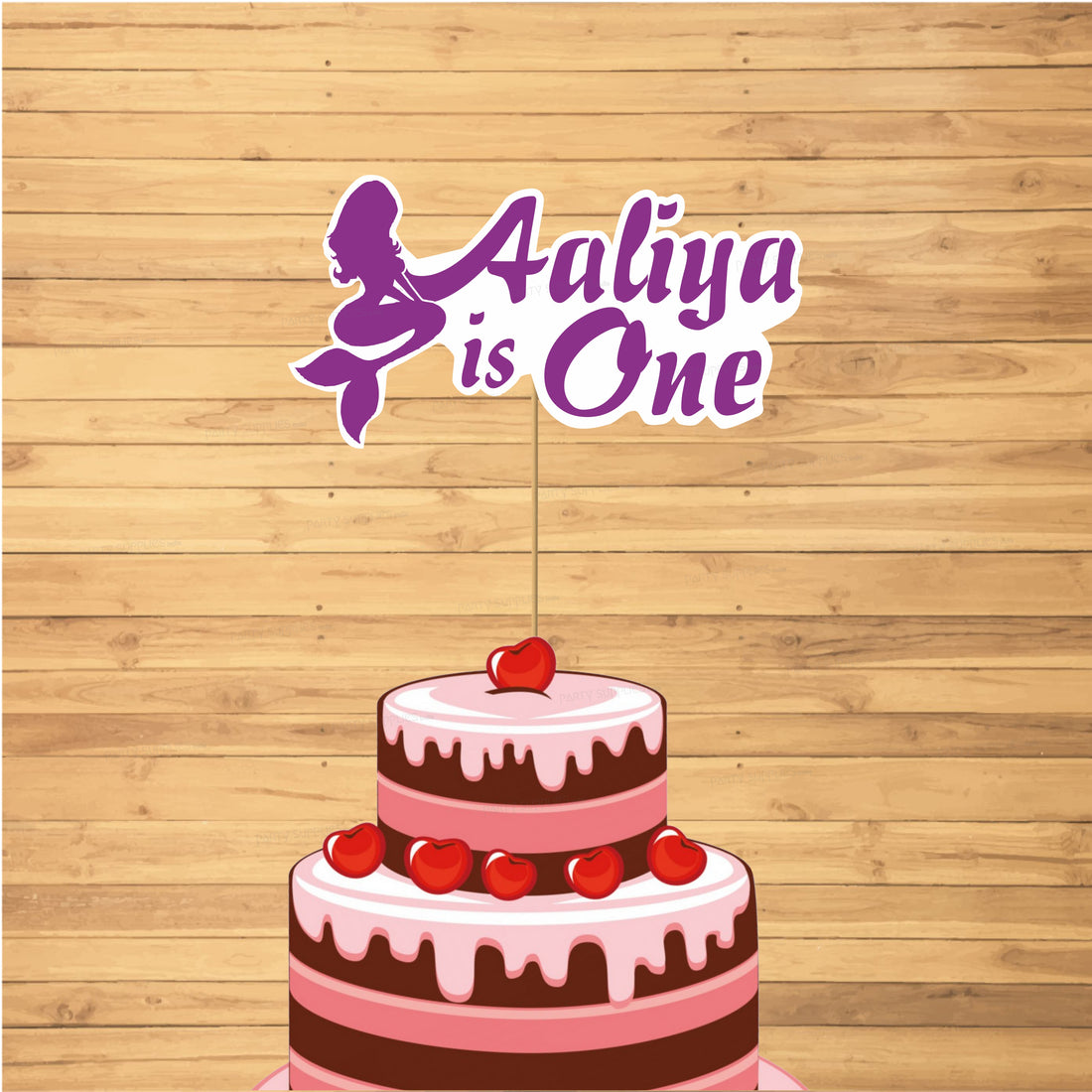 Mermaid Theme Personalized Cake Topper