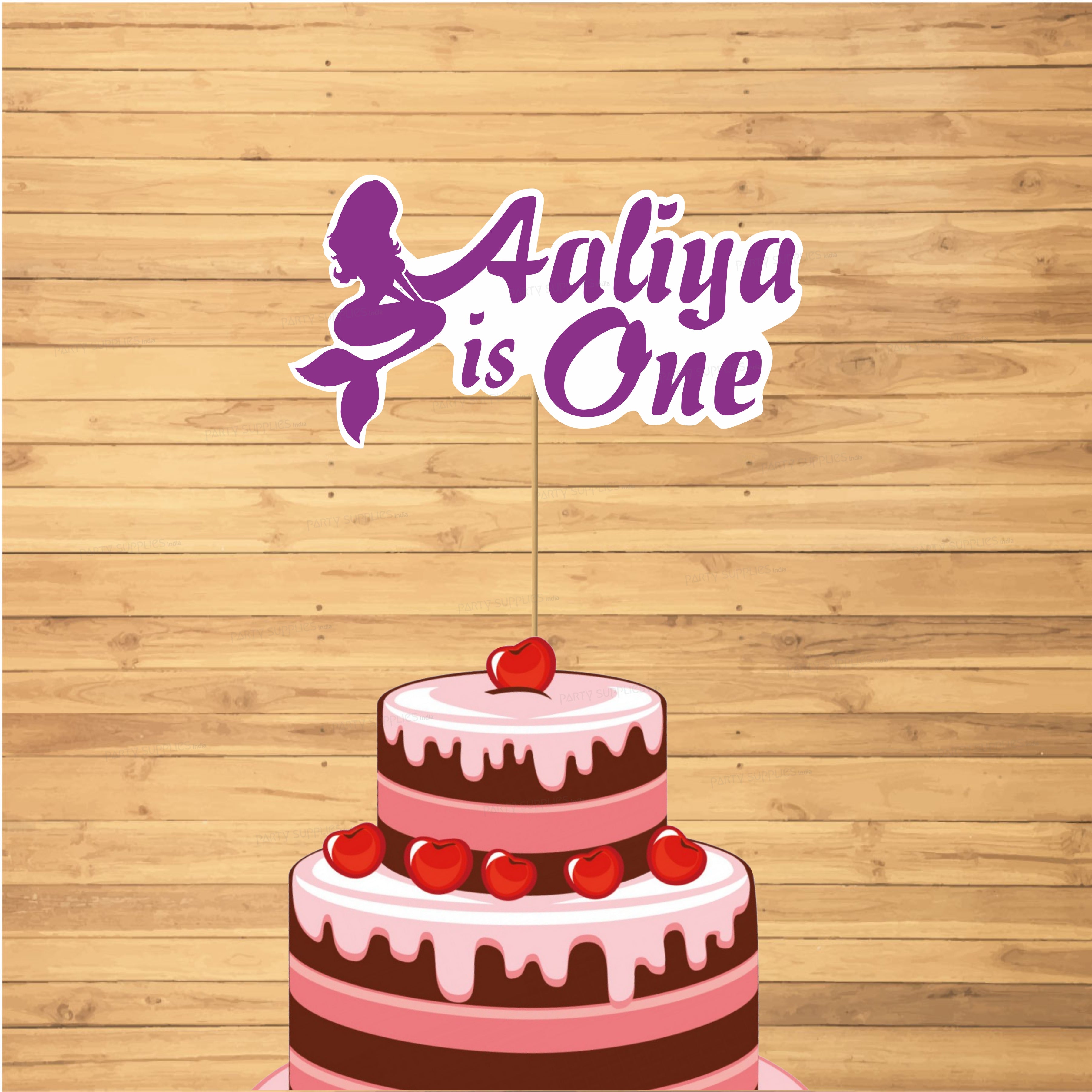 Mermaid Theme Personalized Cake Topper