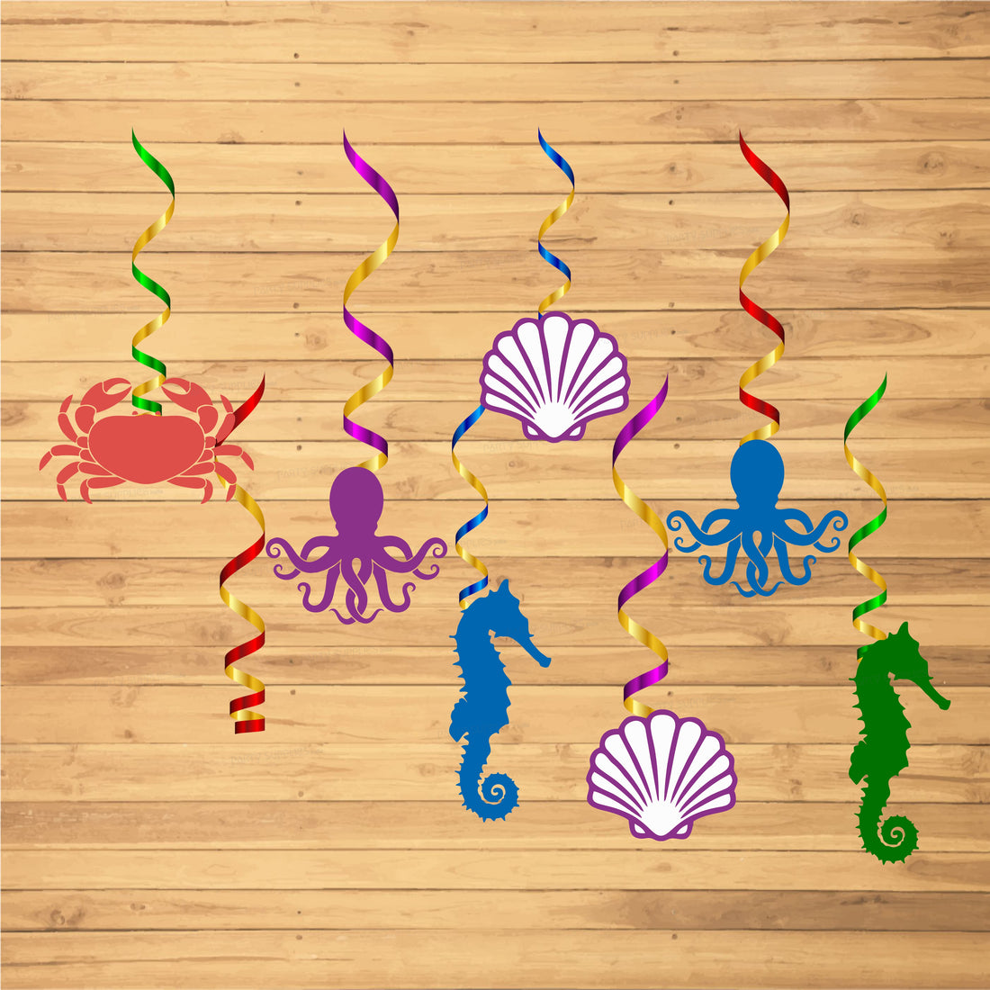 Mermaid Theme Colourfull Swirls