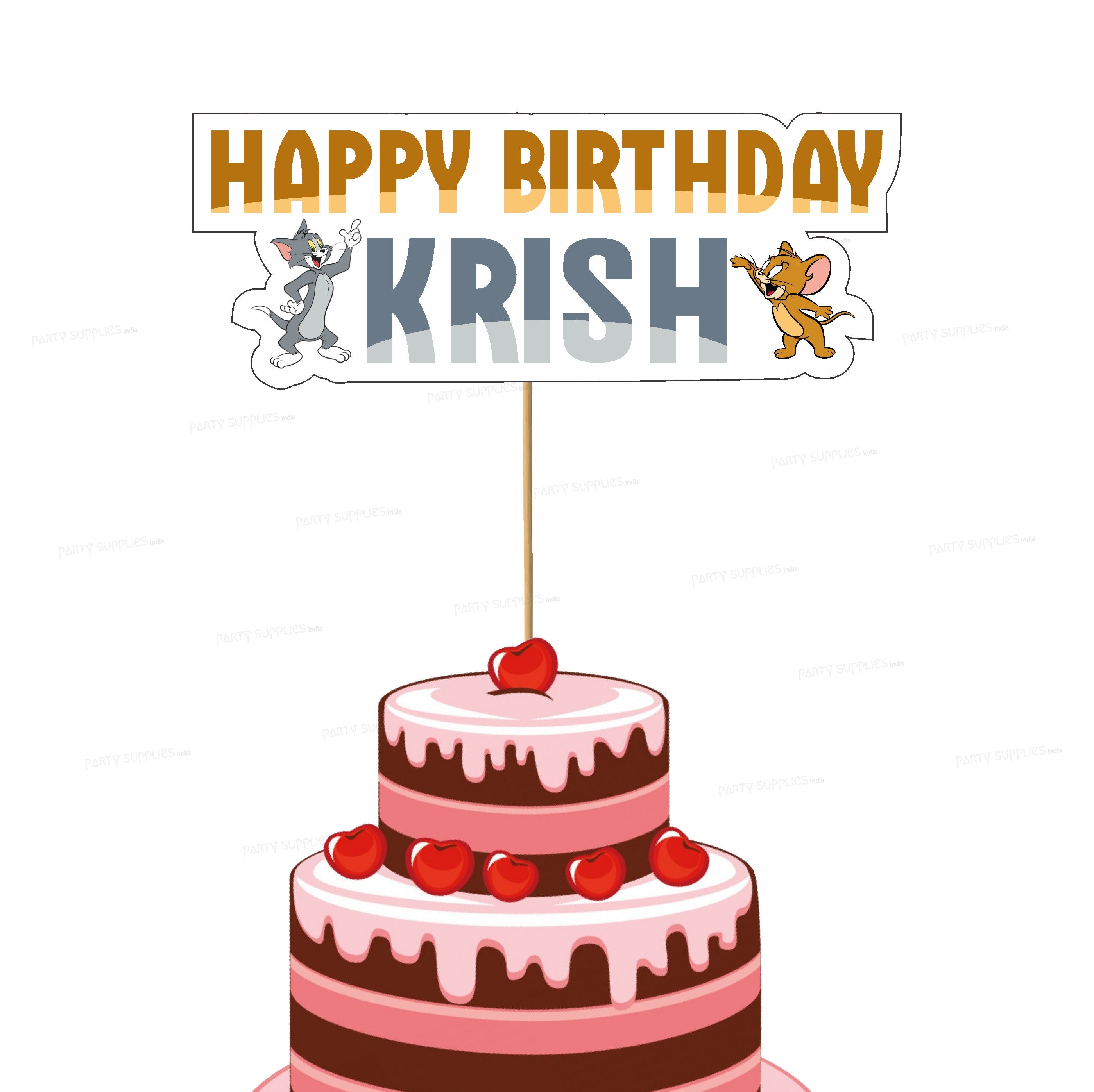 Tom & Jerry Theme Customized Cake Topper