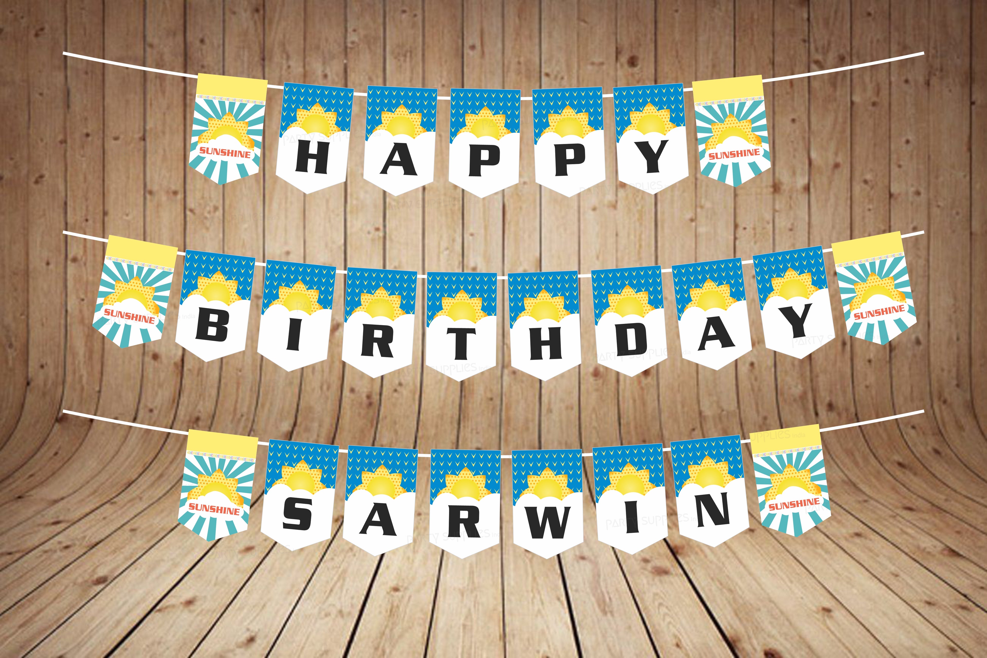 Sunshine Theme Boy Personalized with Name Hanging