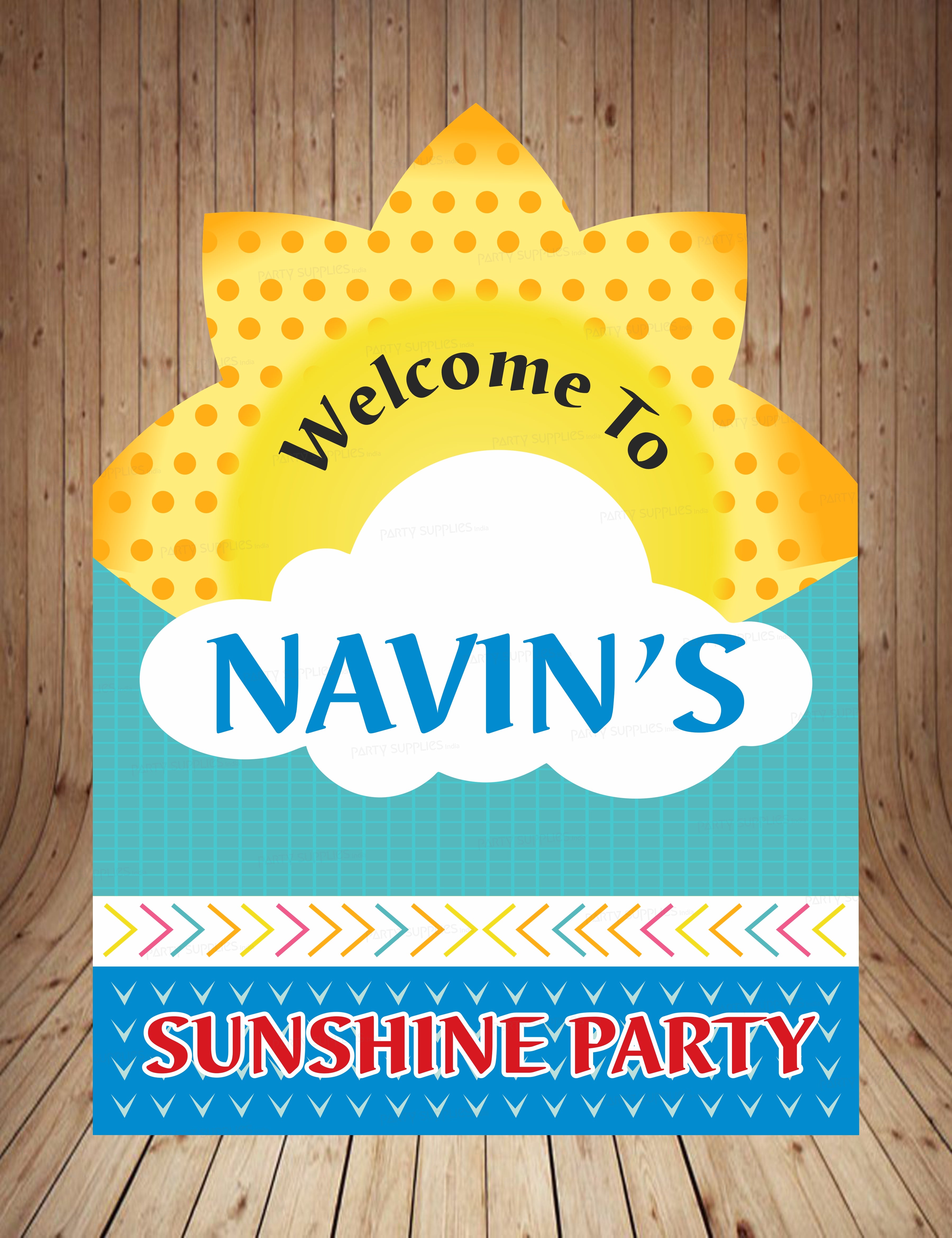 Sunshine Theme Boy Personalized with Name Welcome Board