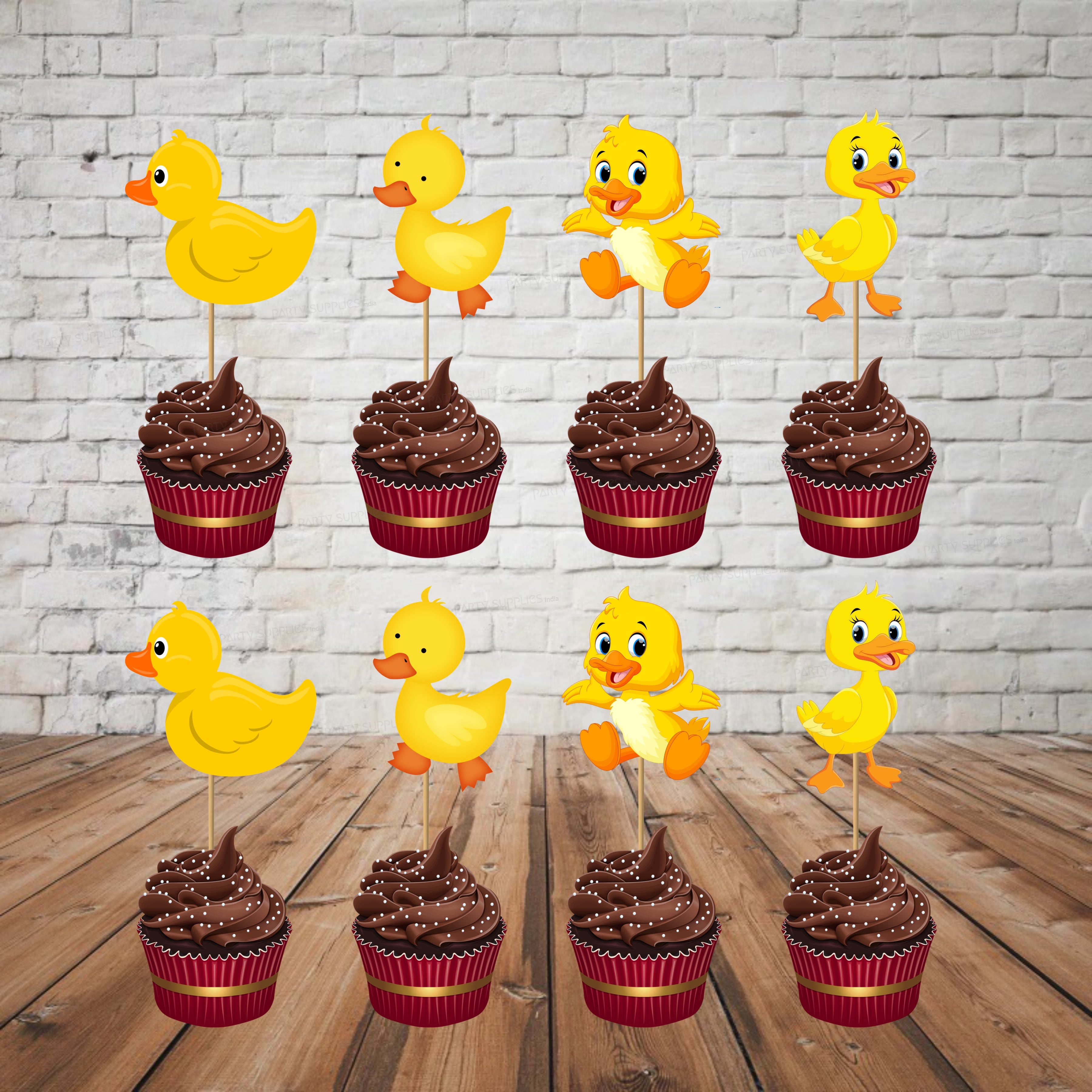 Duck Theme boy Stick Cupcake Topper