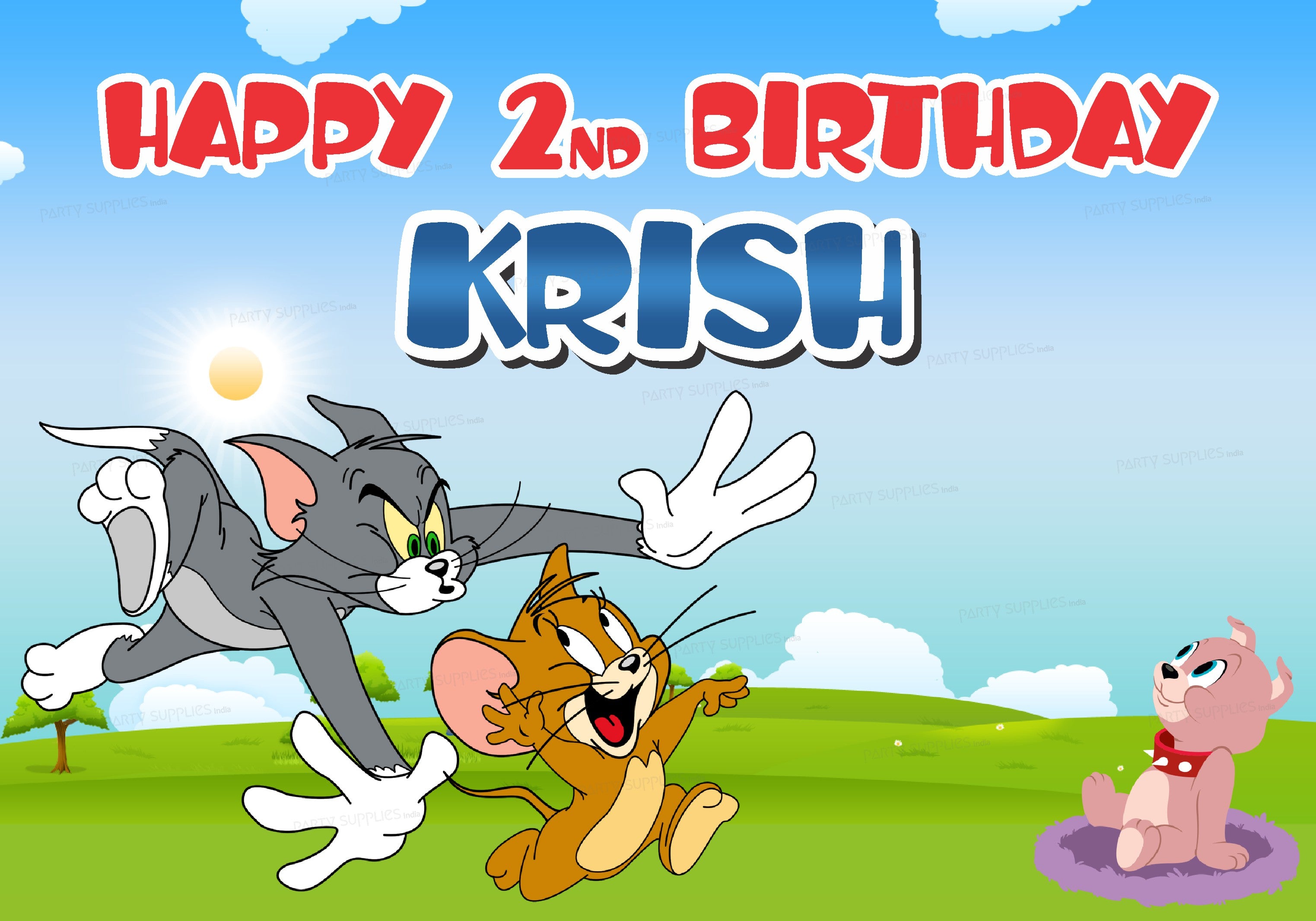 Tom & Jerry Theme Personalized Backdrop