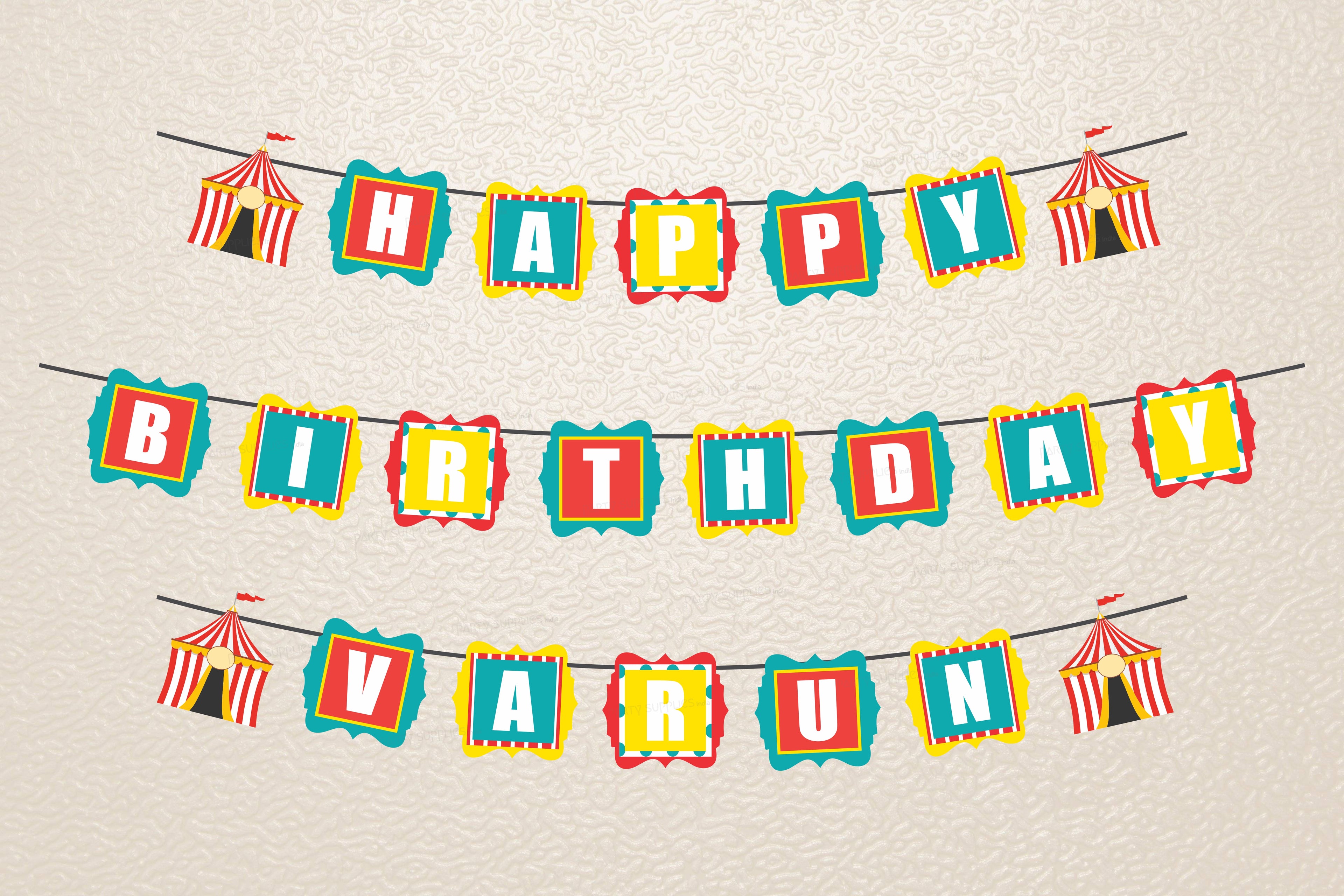 Circus Theme Customized With Baby Name Hanging