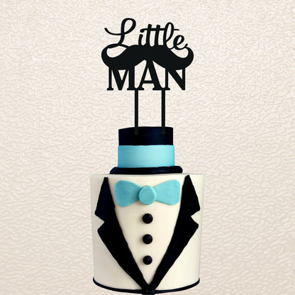 Little Man Theme Cake Topper