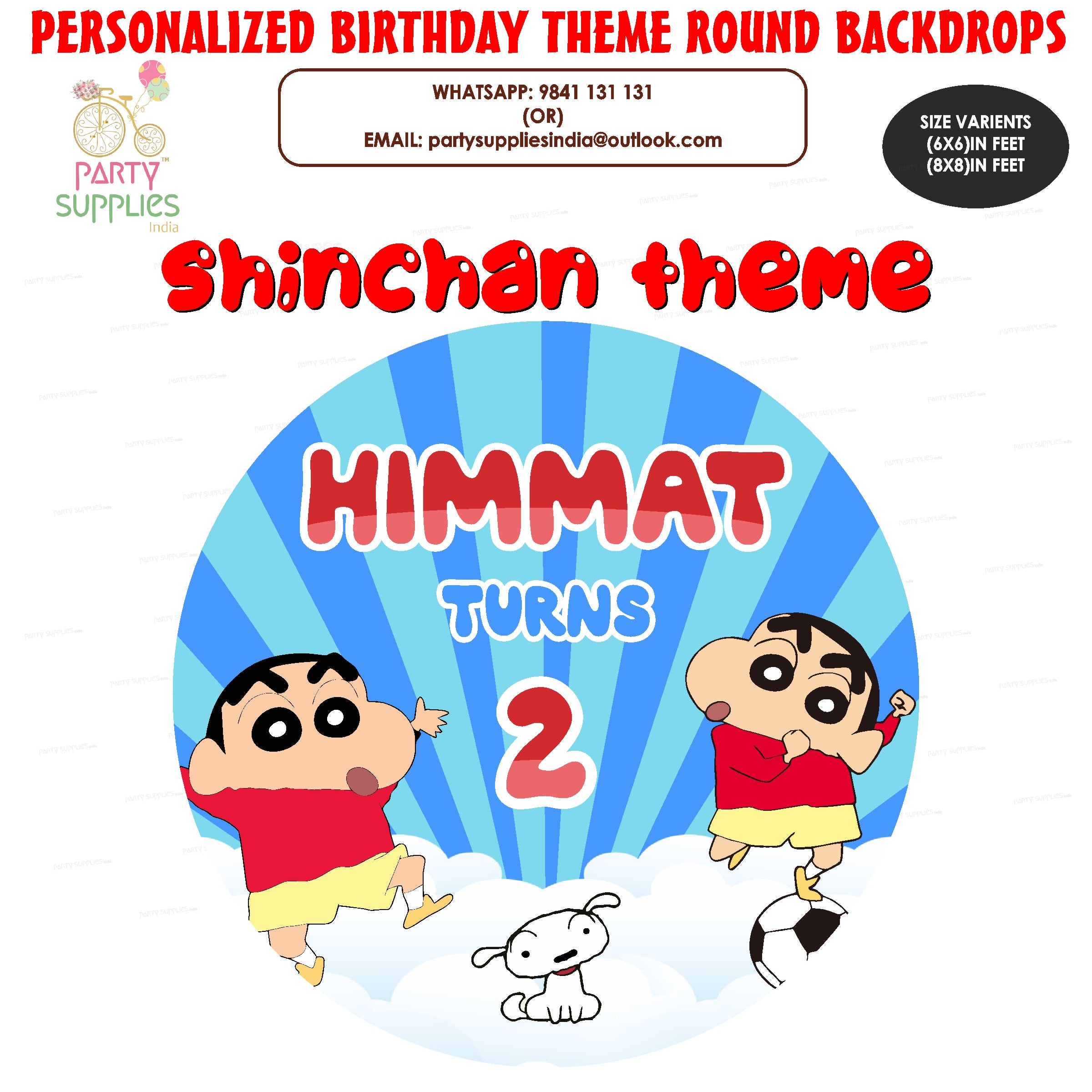 Shinchan Theme Round Backdrop