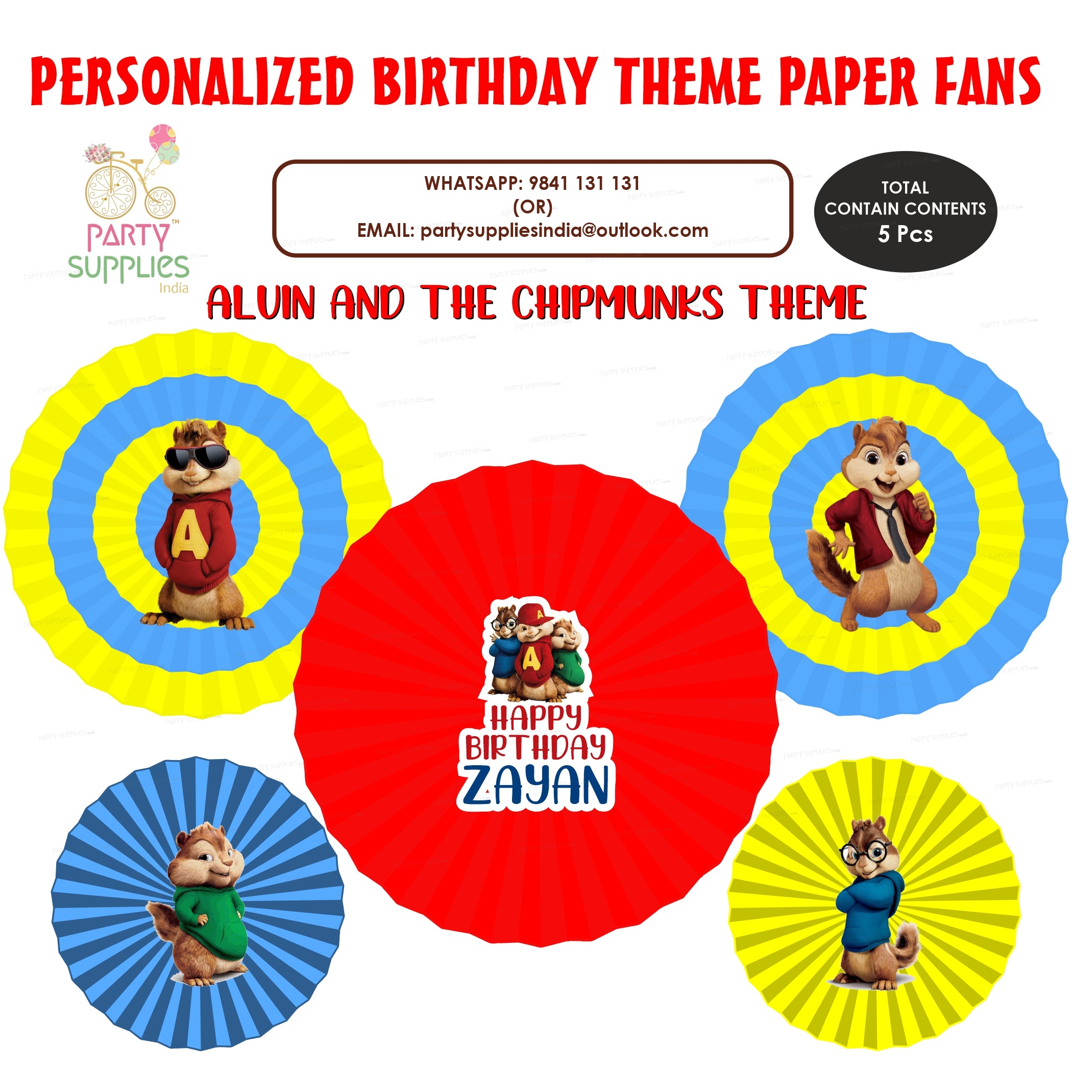 Alvin and Chipmunks Theme Paper Fan