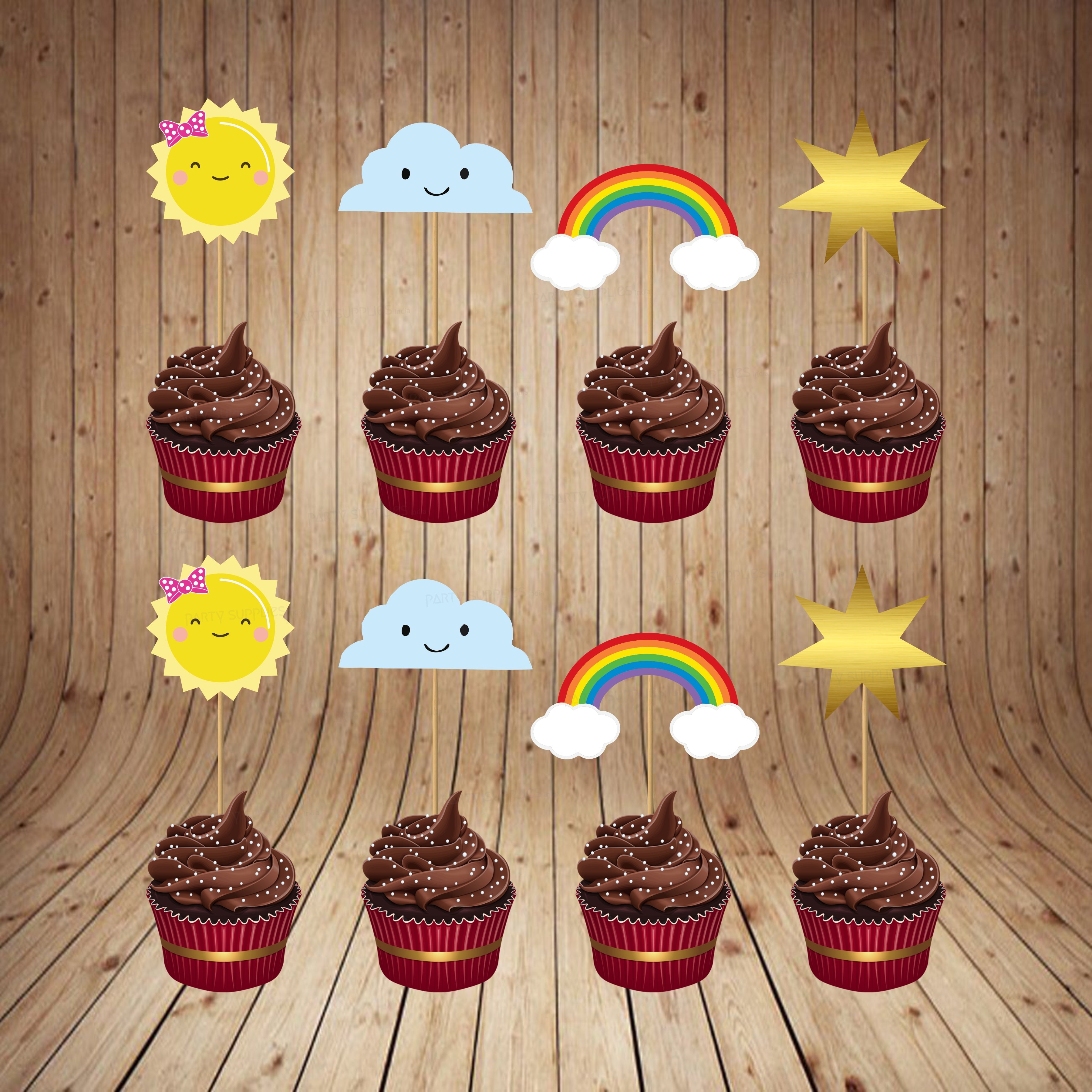 Sunshine Theme Girl Cupcake Topper