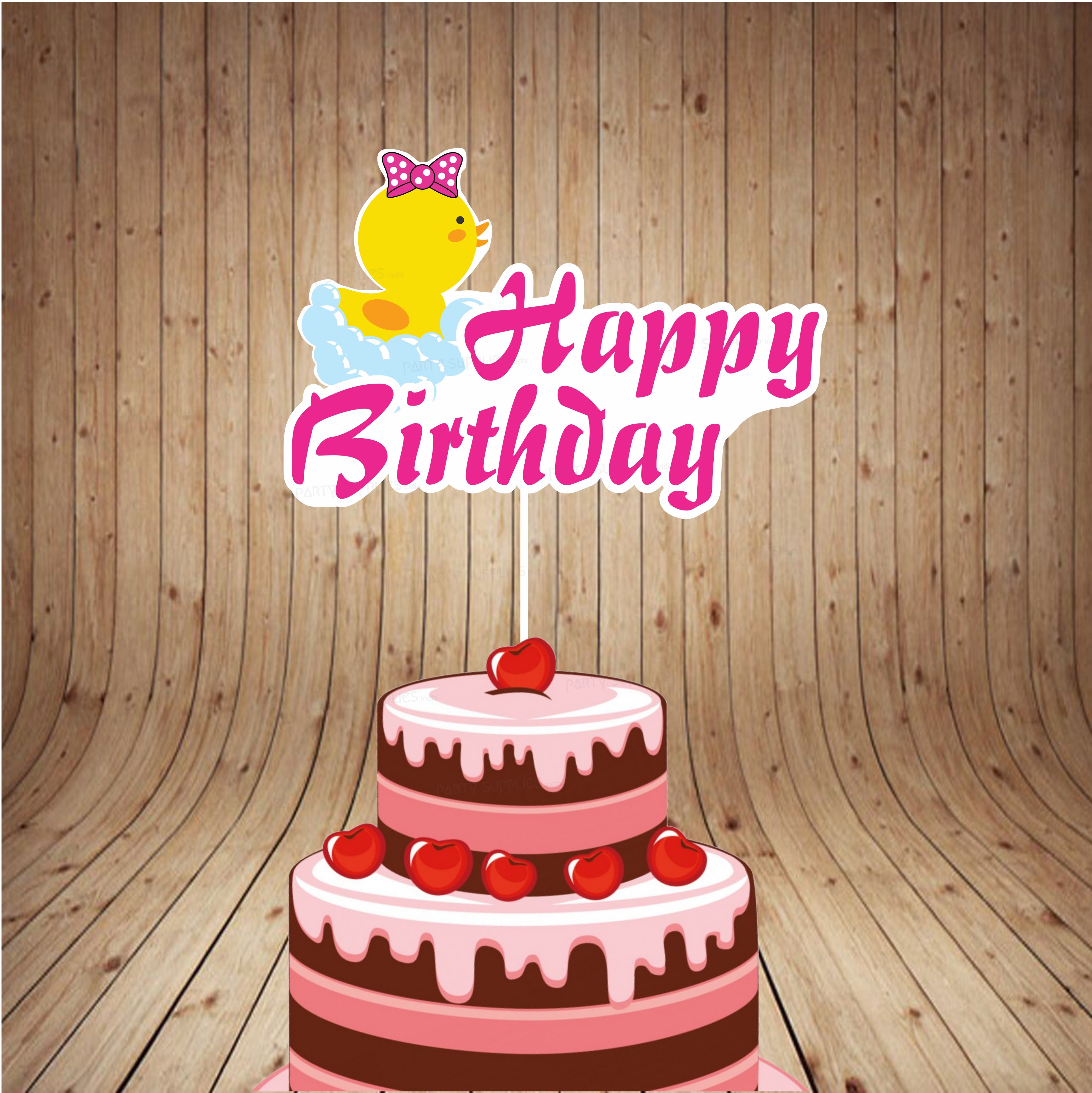 Duck Theme Girl Cake Topper