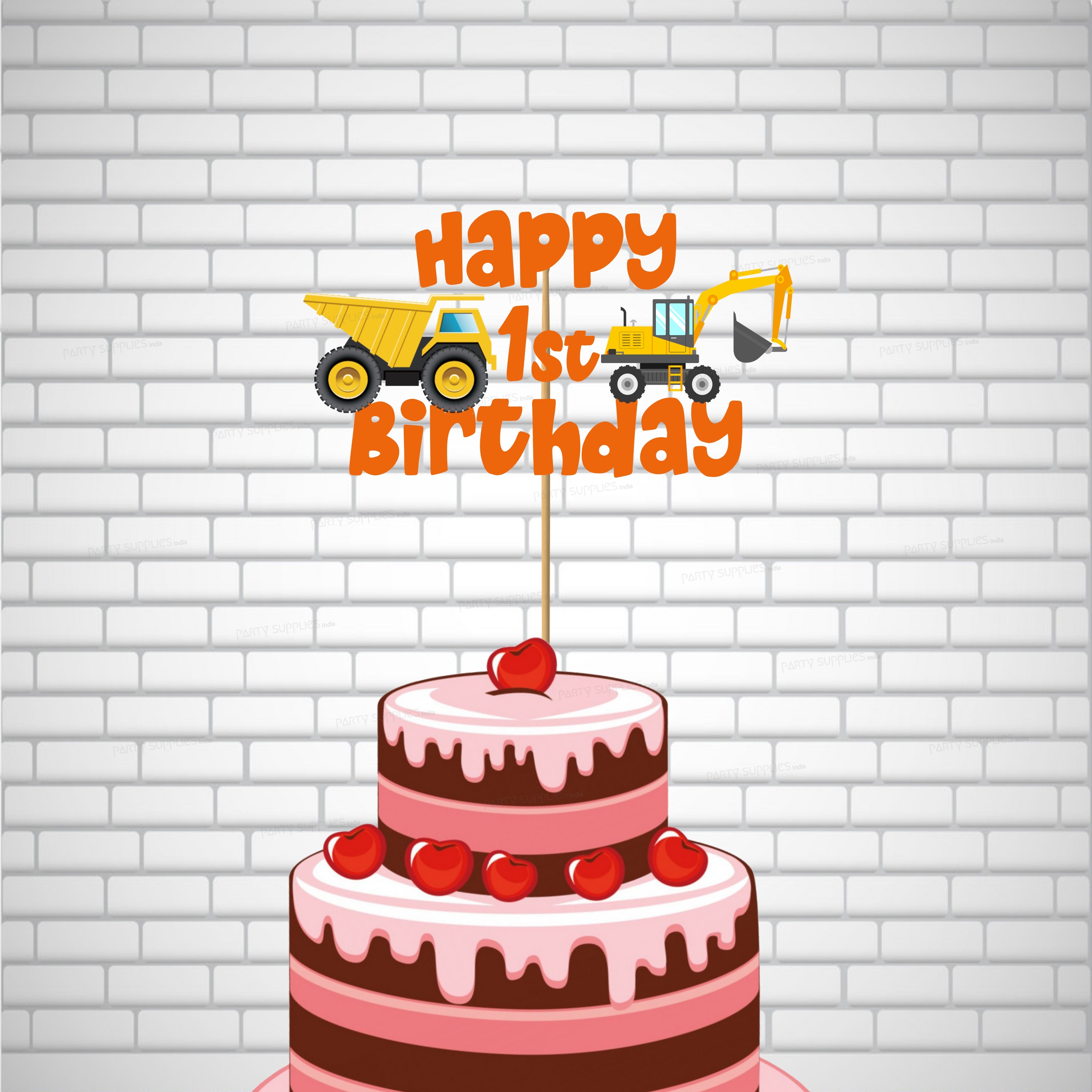 Construction Theme Cake Topper