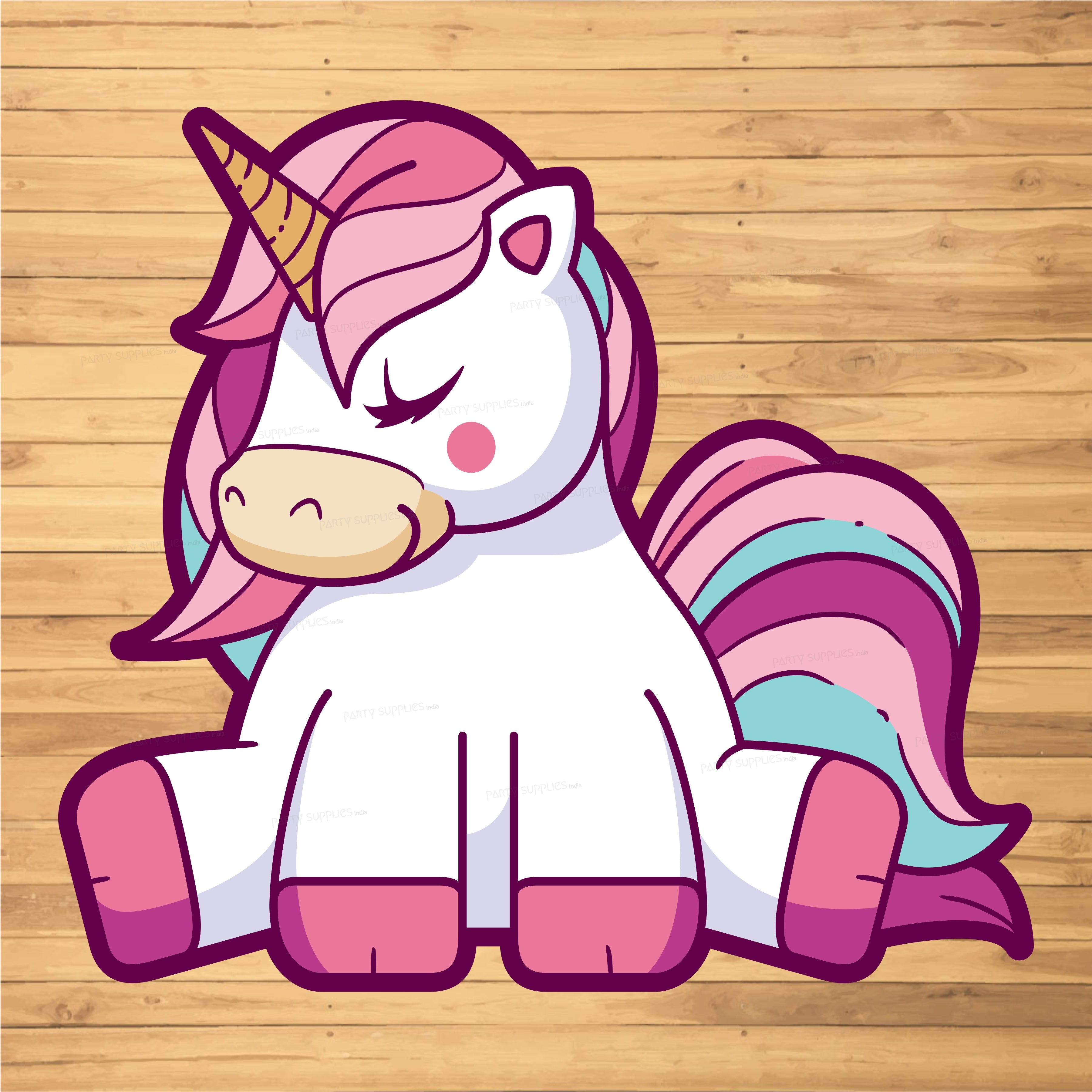 Unicorn Theme Horse Sitting Cutout