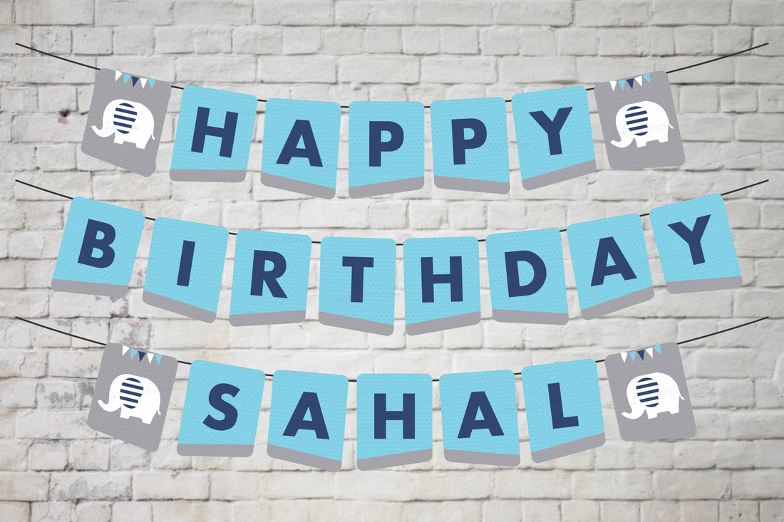 Blue Elephant Theme Personalized Hanging