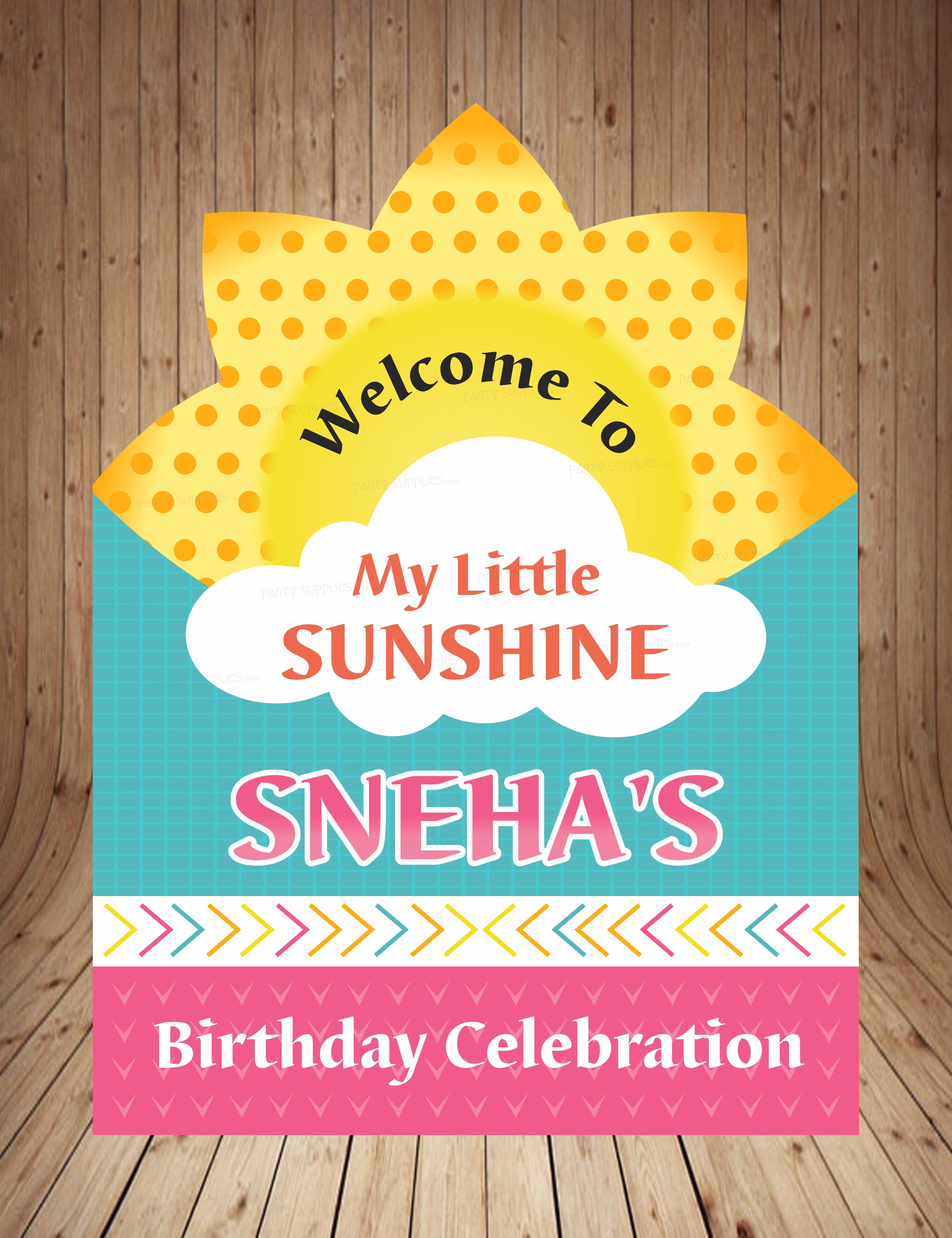Sunshine Theme Girl Welcome Board