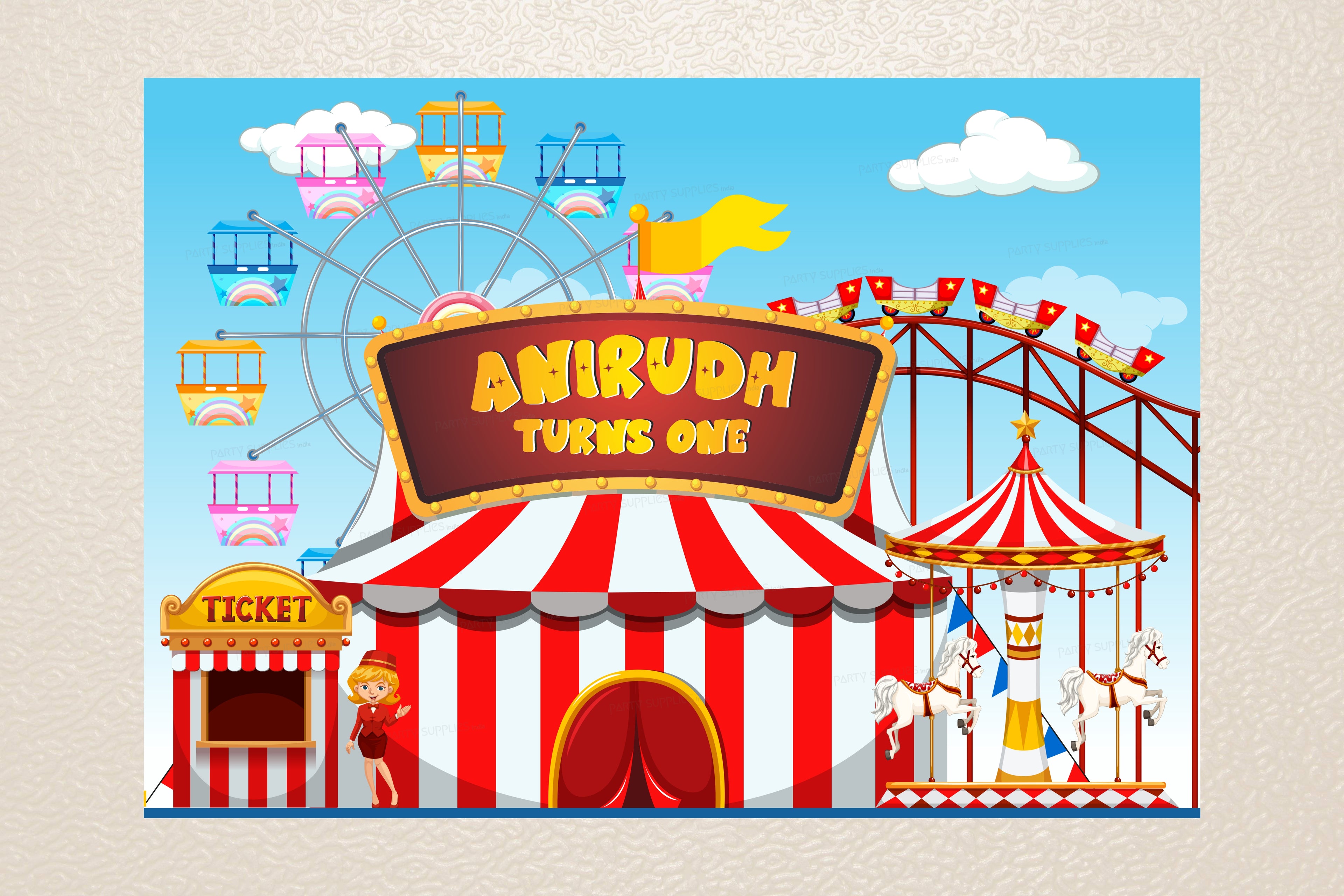 Circus Theme Customized Backdrop
