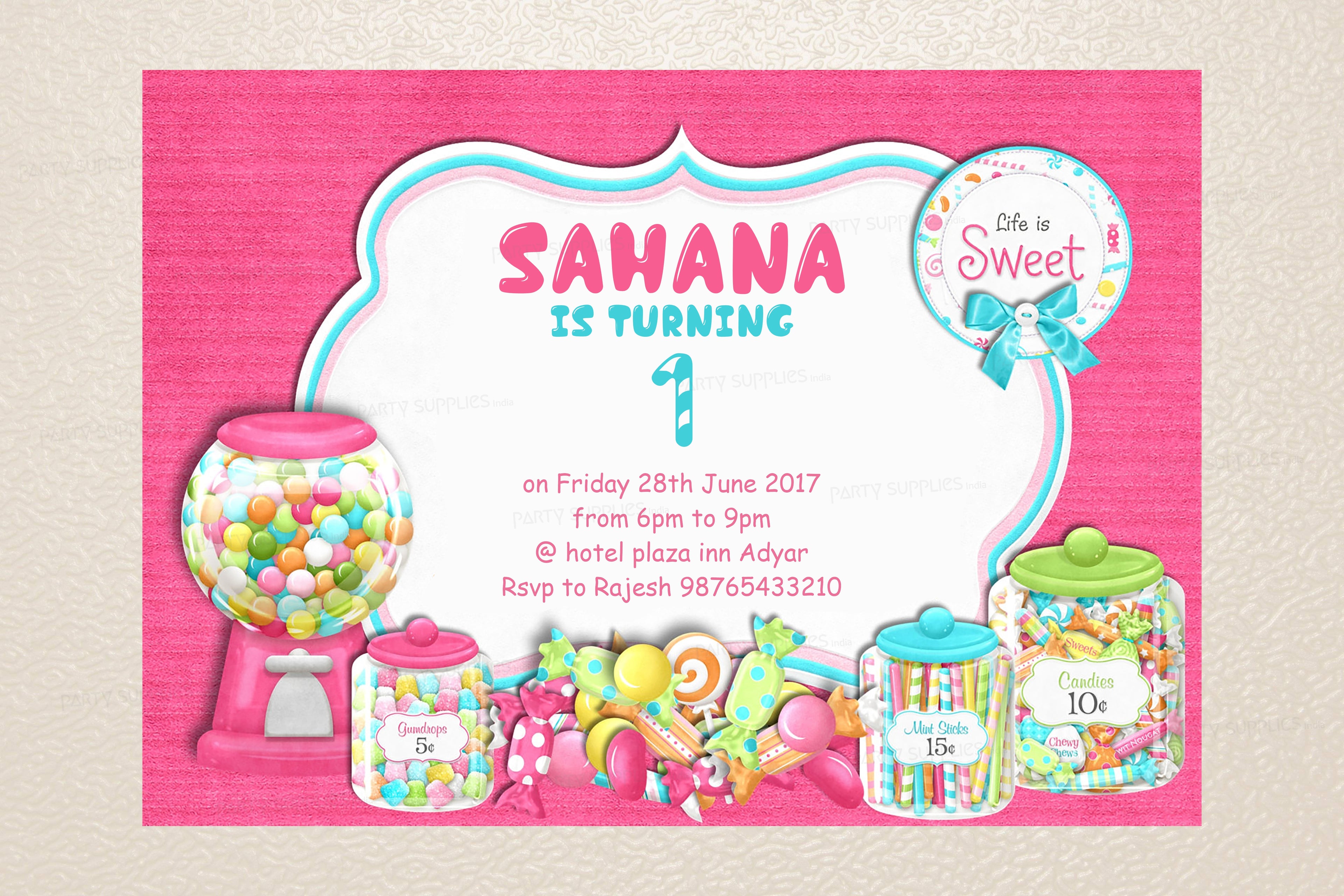 Candy Collection Theme Invite