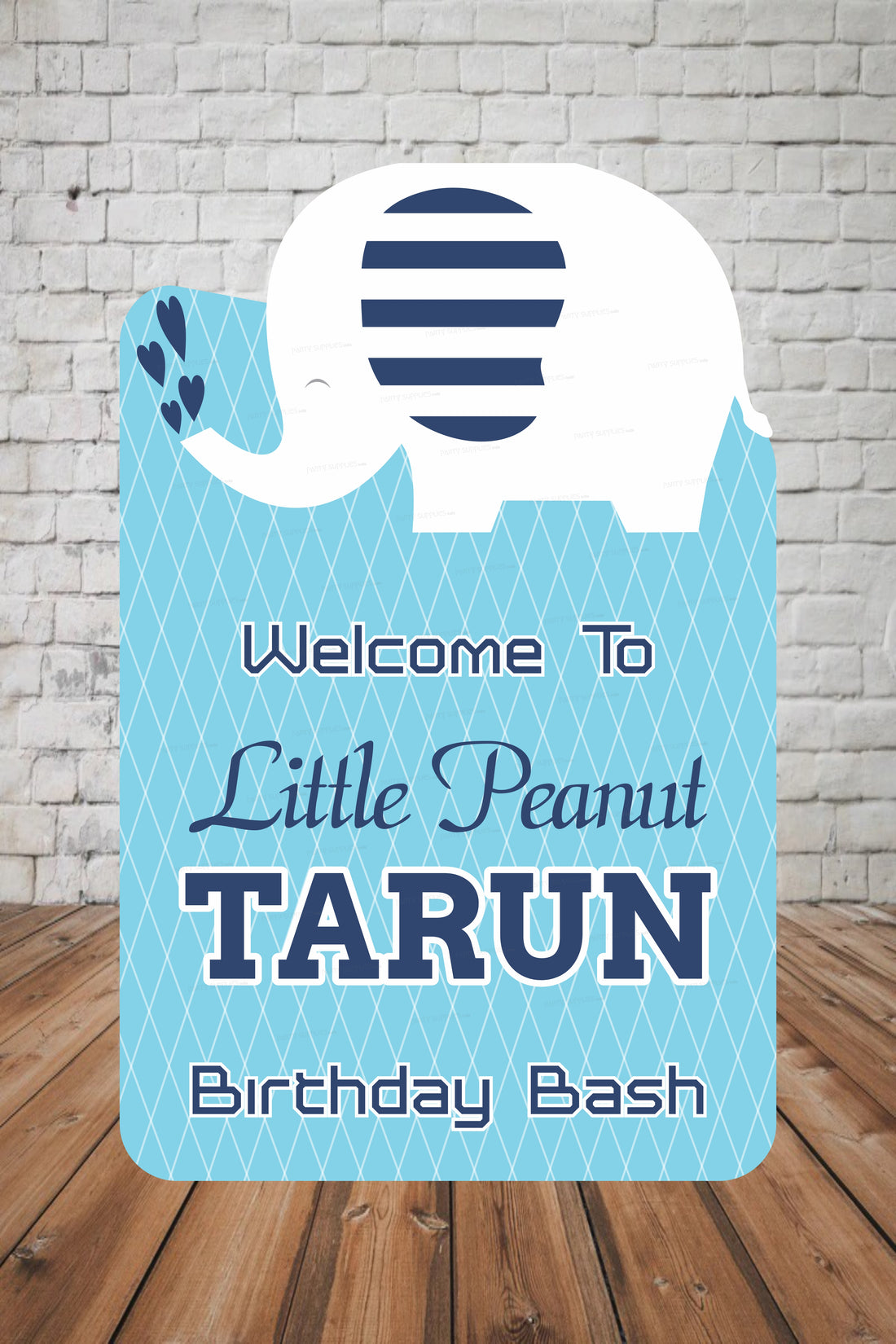 Blue Elephant Theme Customized Welcome Board