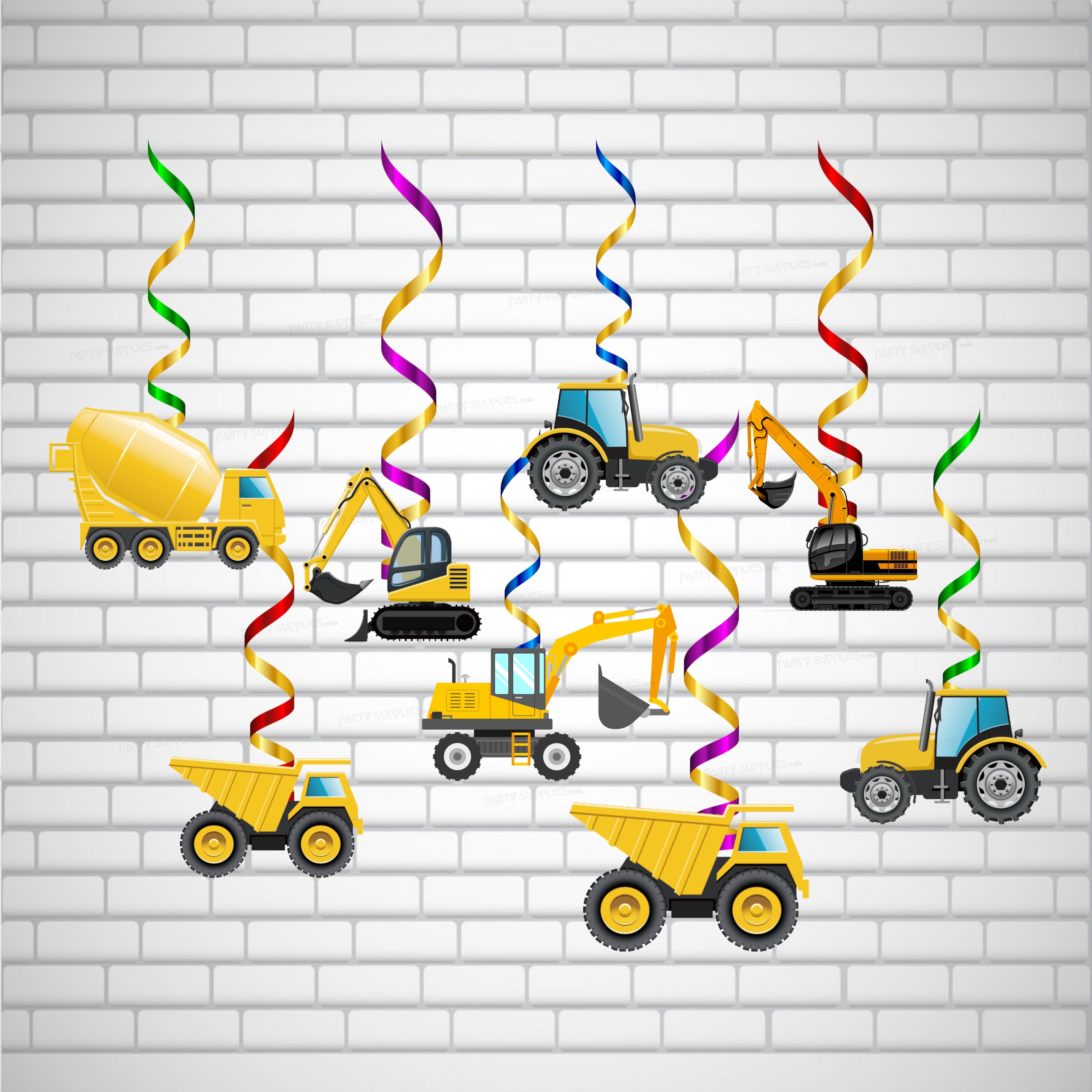 Construction Theme Customized Swirls