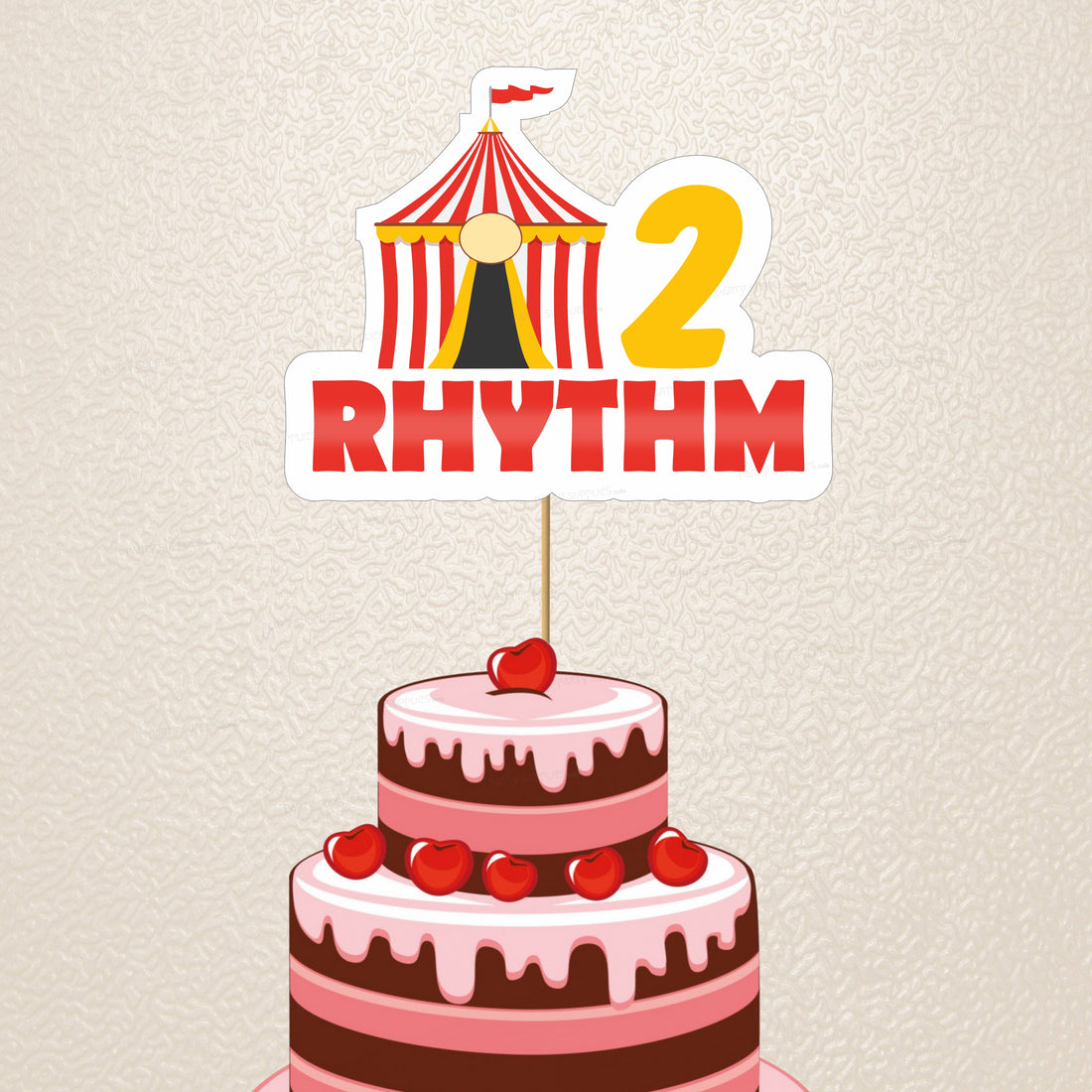 Circus Theme Customized Cake Topper