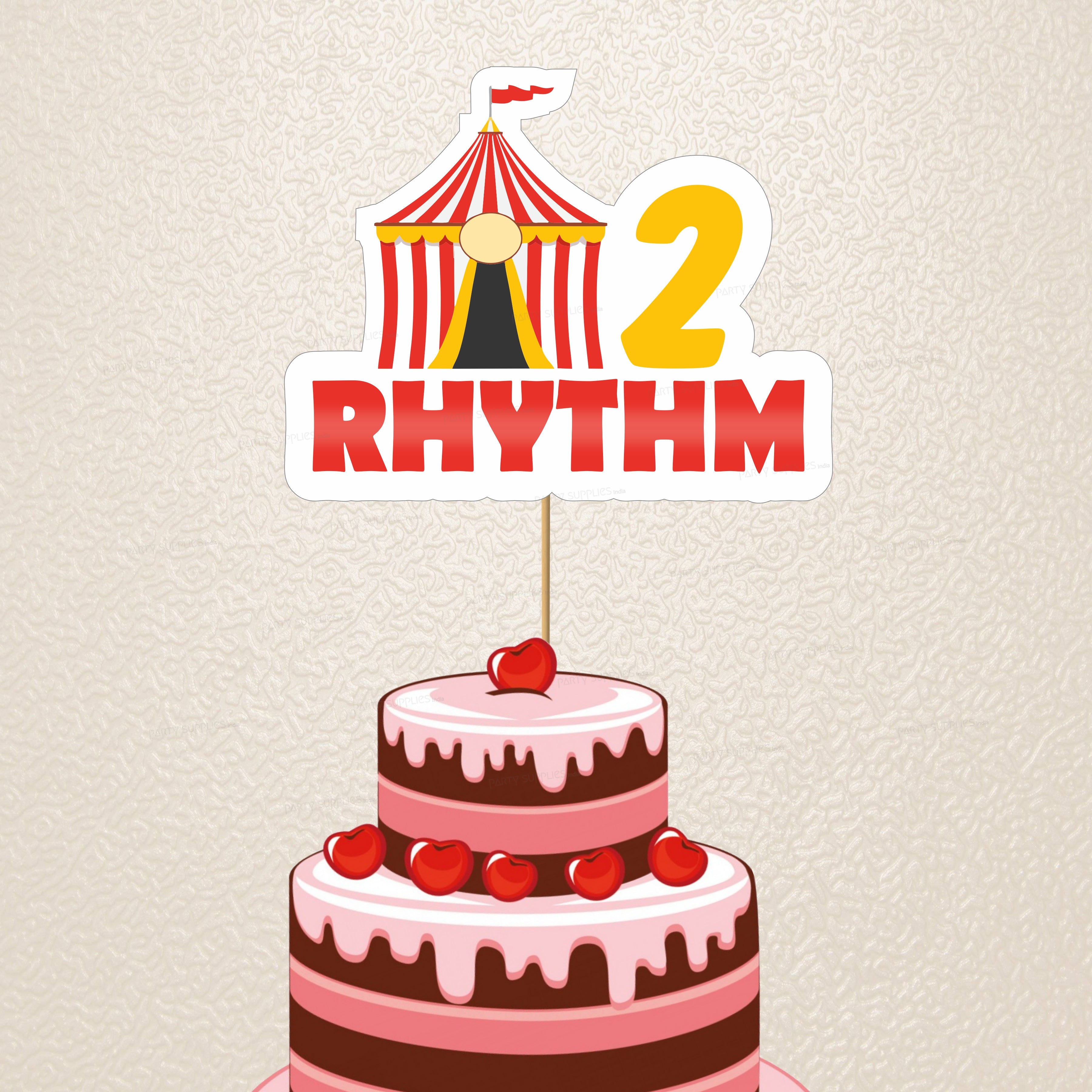 Circus Theme Customized Cake Topper