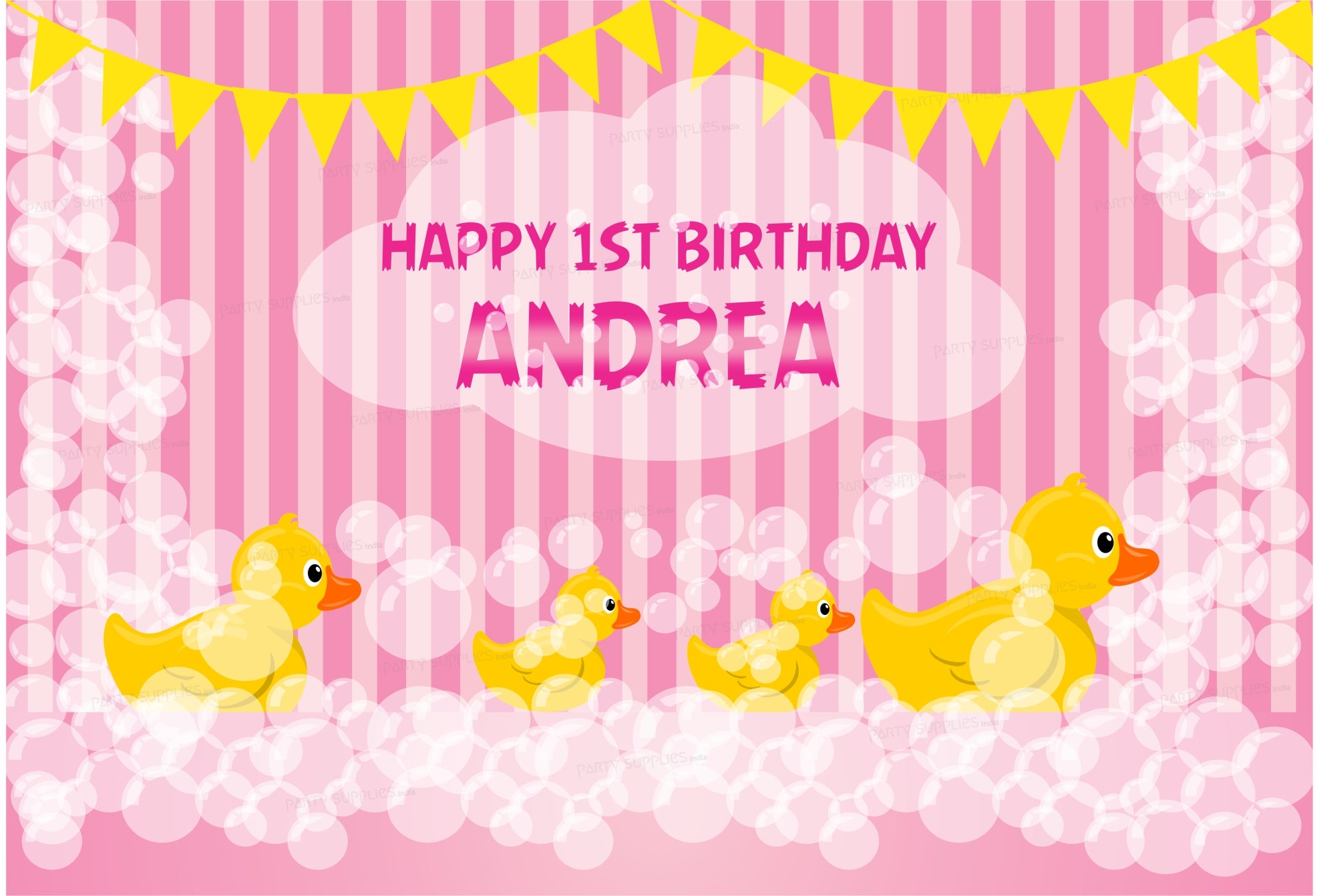 Duck Theme Girl With Name Backdrop