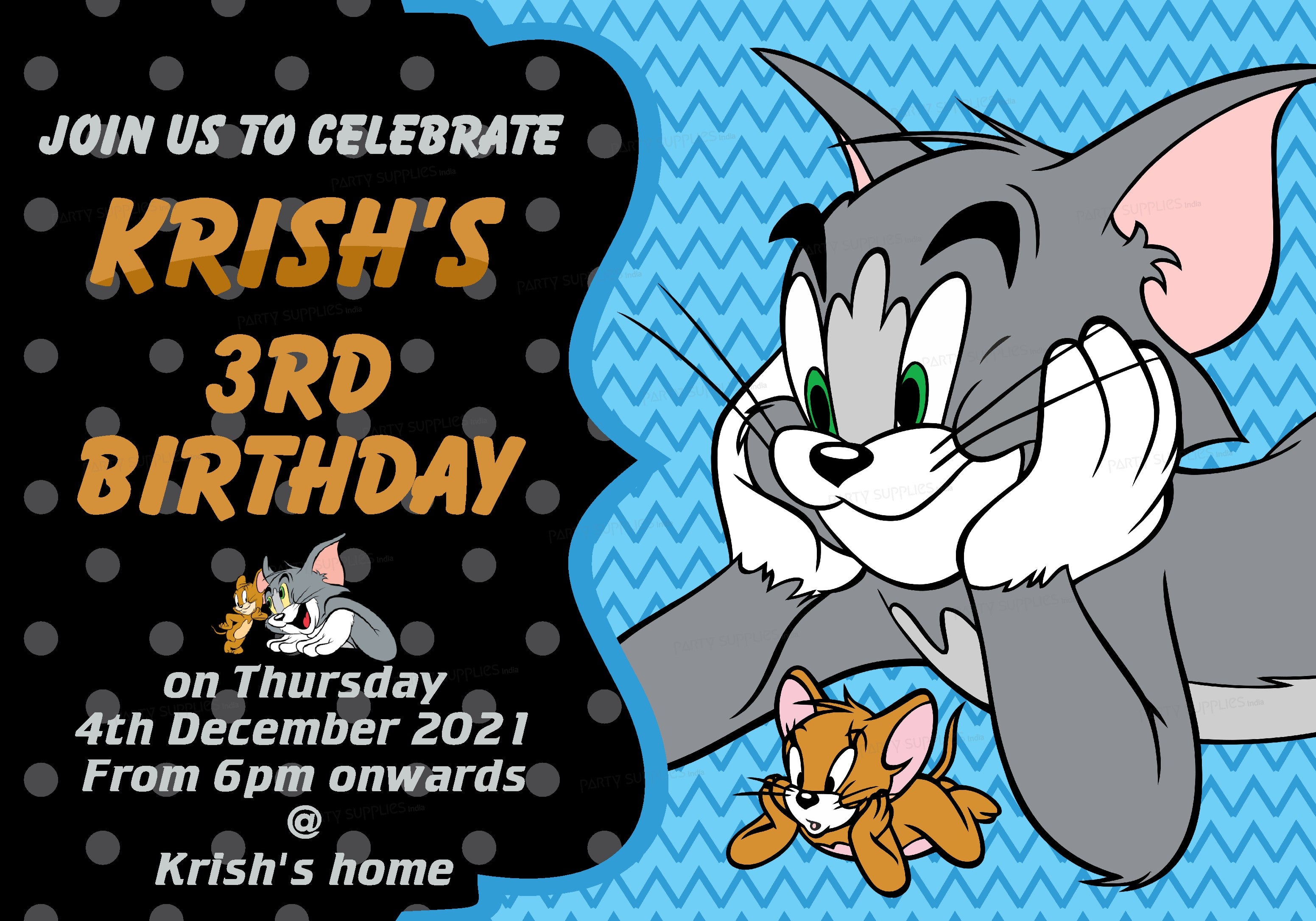 Tom & Jerry Theme Invite