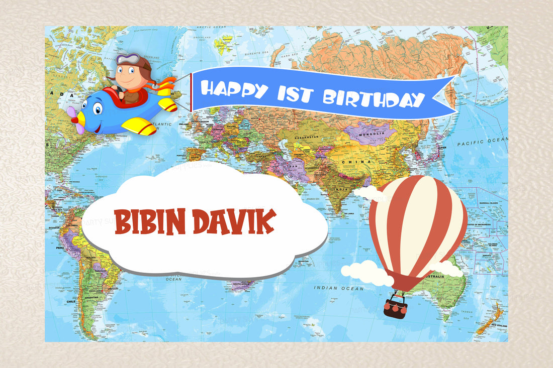 Aeroplane Theme Personalized Backdrop