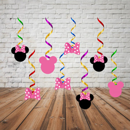 Minnie Mouse Theme Colourful Swirls
