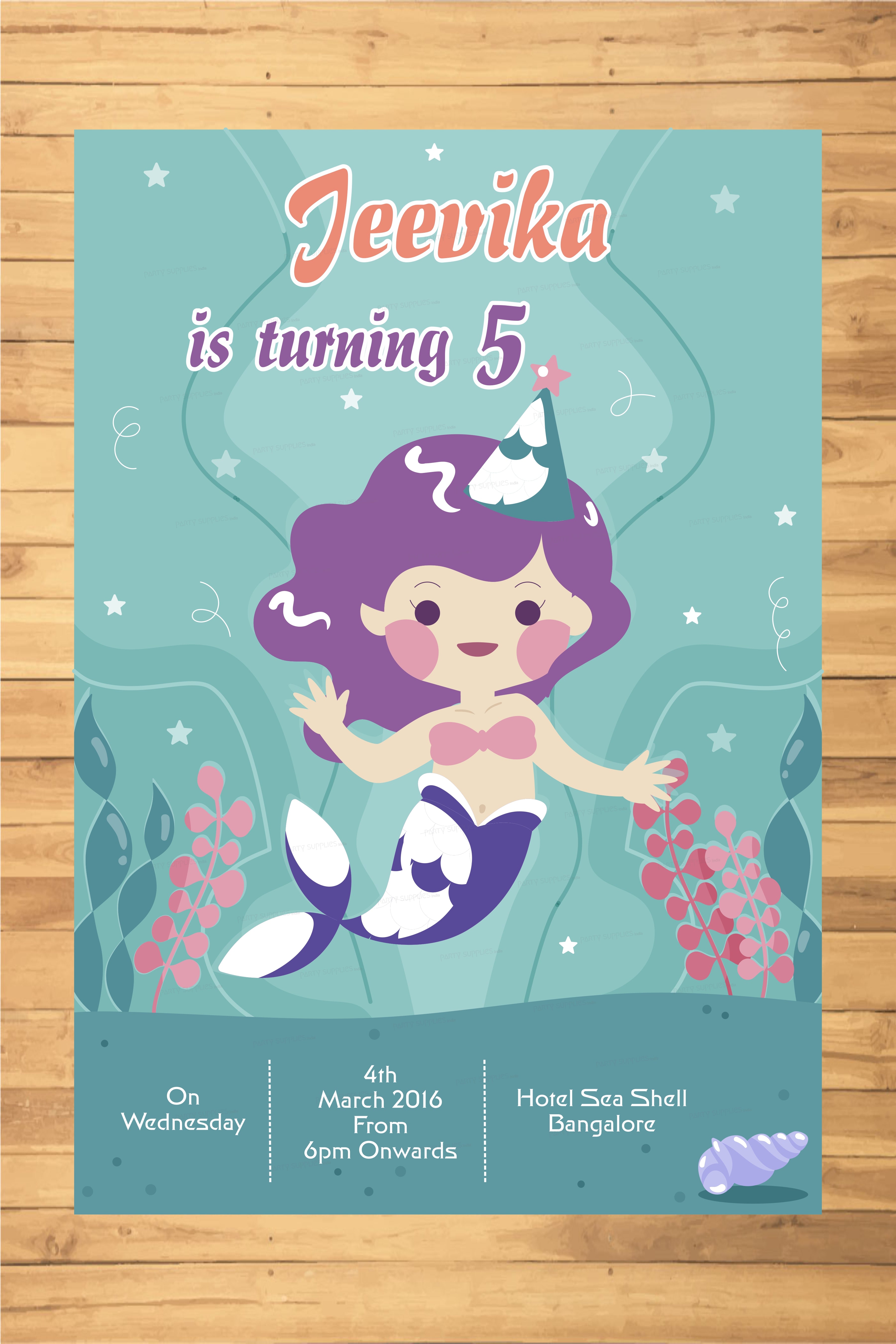 Mermaid Theme Customized Invite