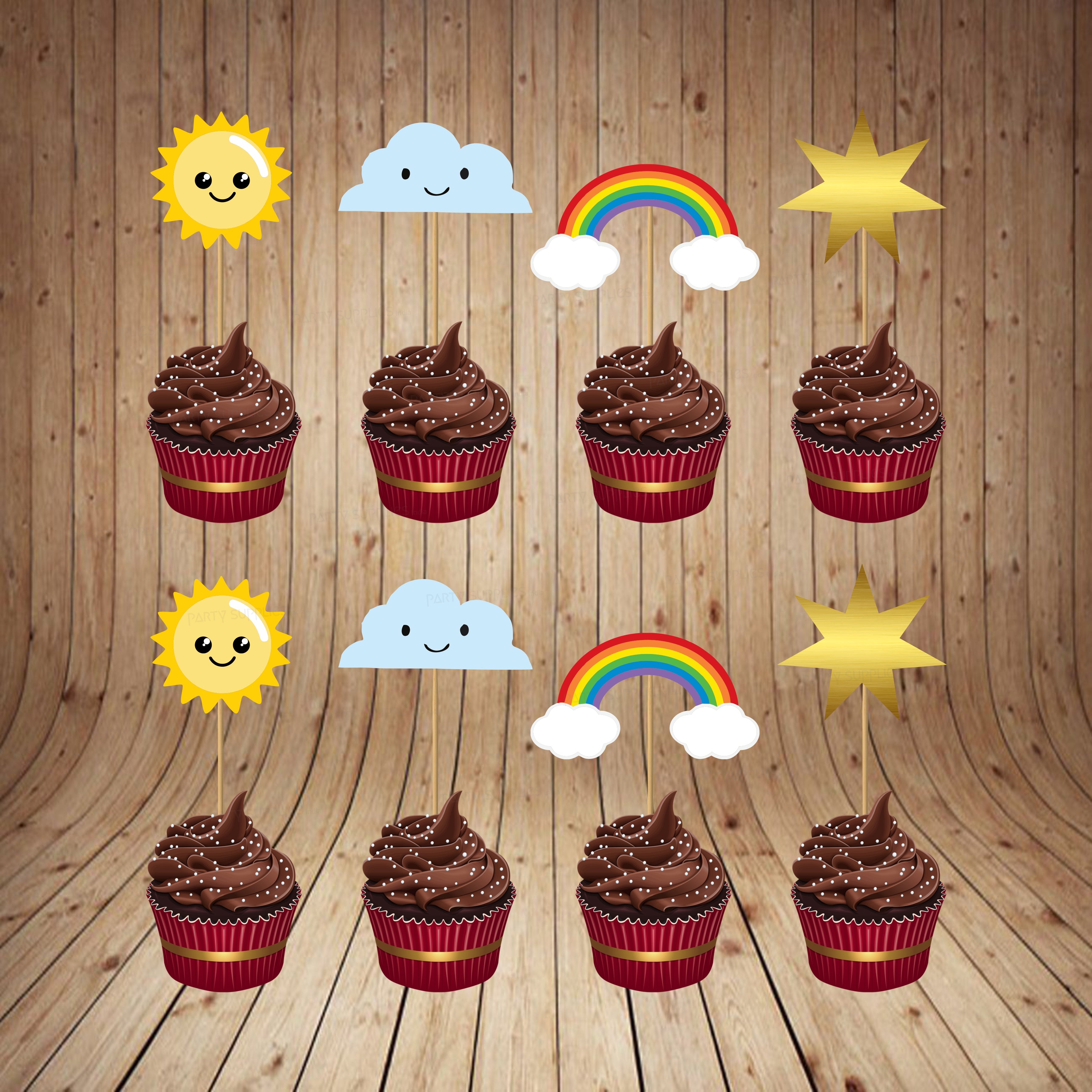 Sunshine Theme Boy Cup Cake Topper